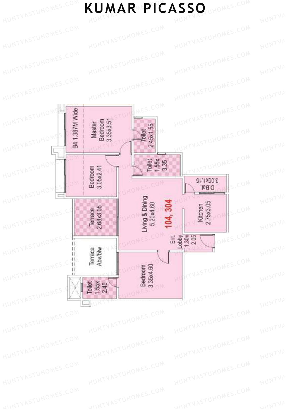 Kumar Picasso N Wing N1 Unit 4 Floor Plan