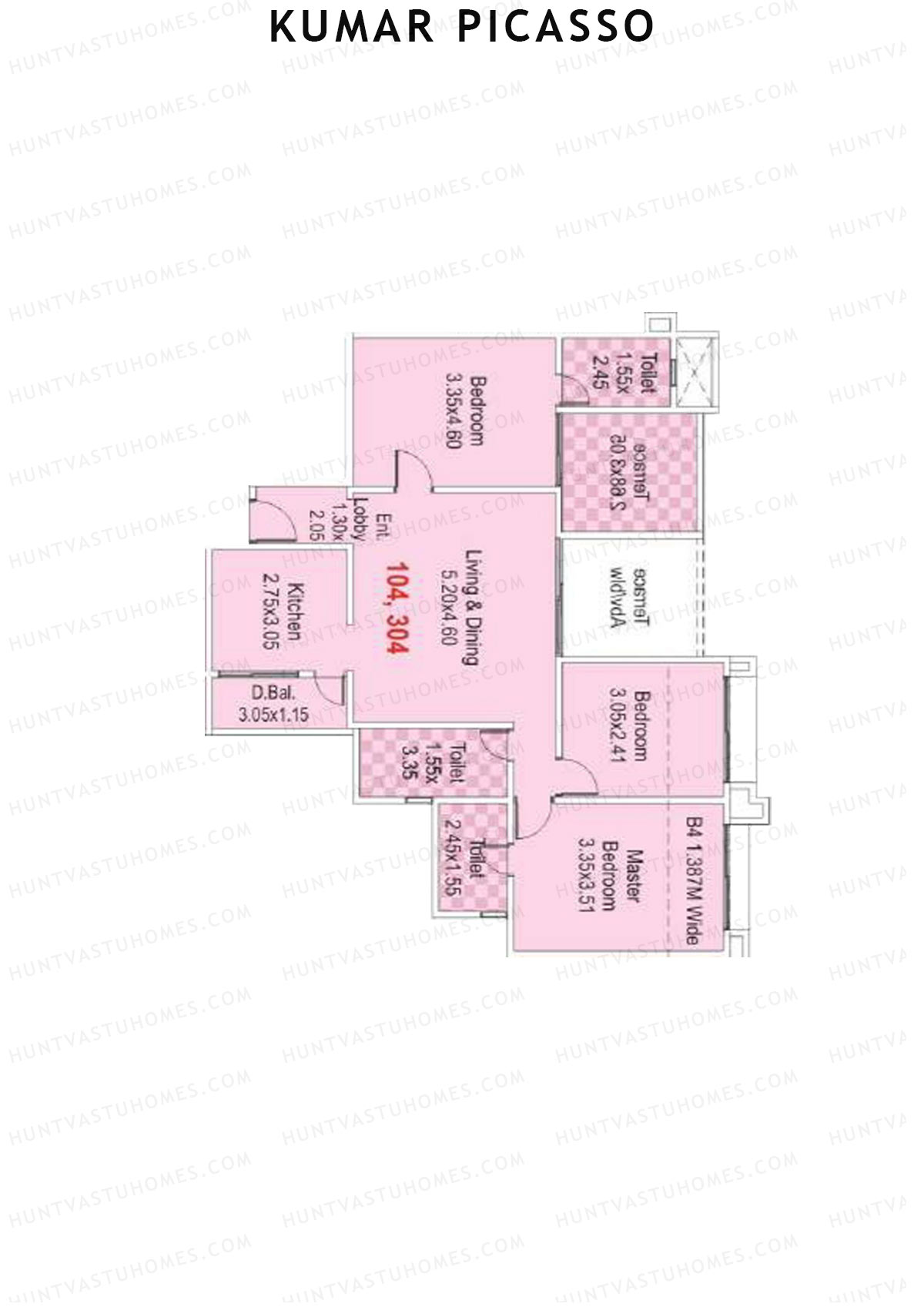 Kumar Picasso N Wing N2 Unit 3 Floor Plan