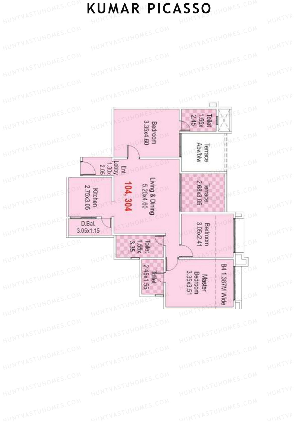 Kumar Picasso N Wing N2 Unit 3 Floor Plan