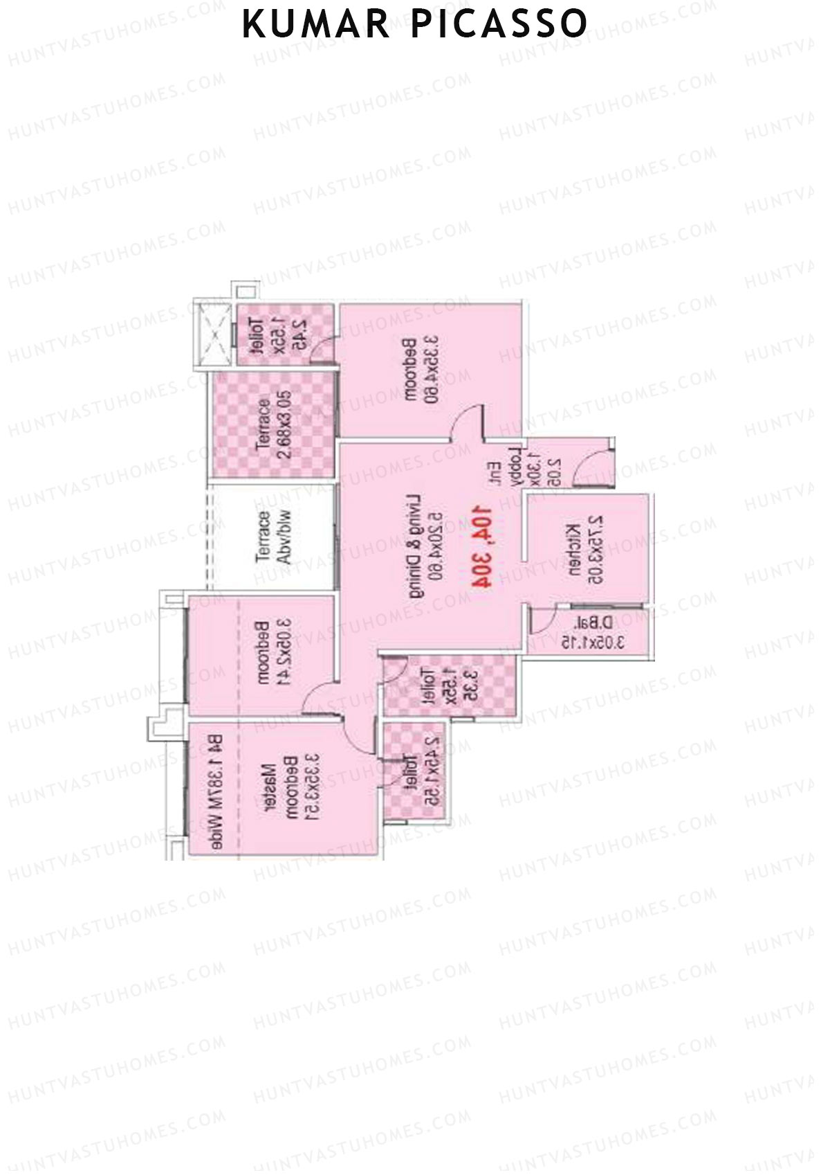 Kumar Picasso N Wing N2 Unit 4 Floor Plan