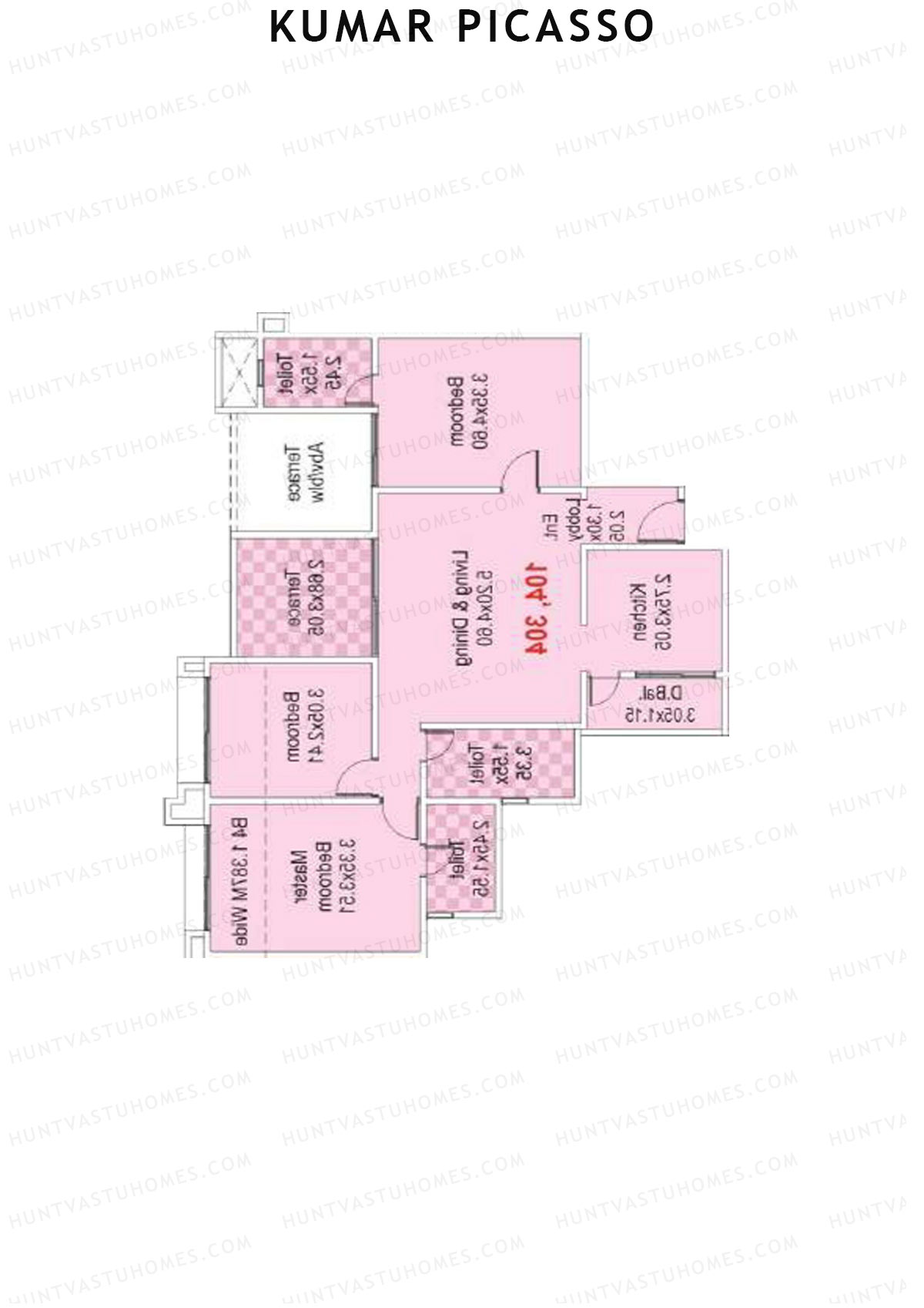 Kumar Picasso N Wing N2 Unit 4 Floor Plan