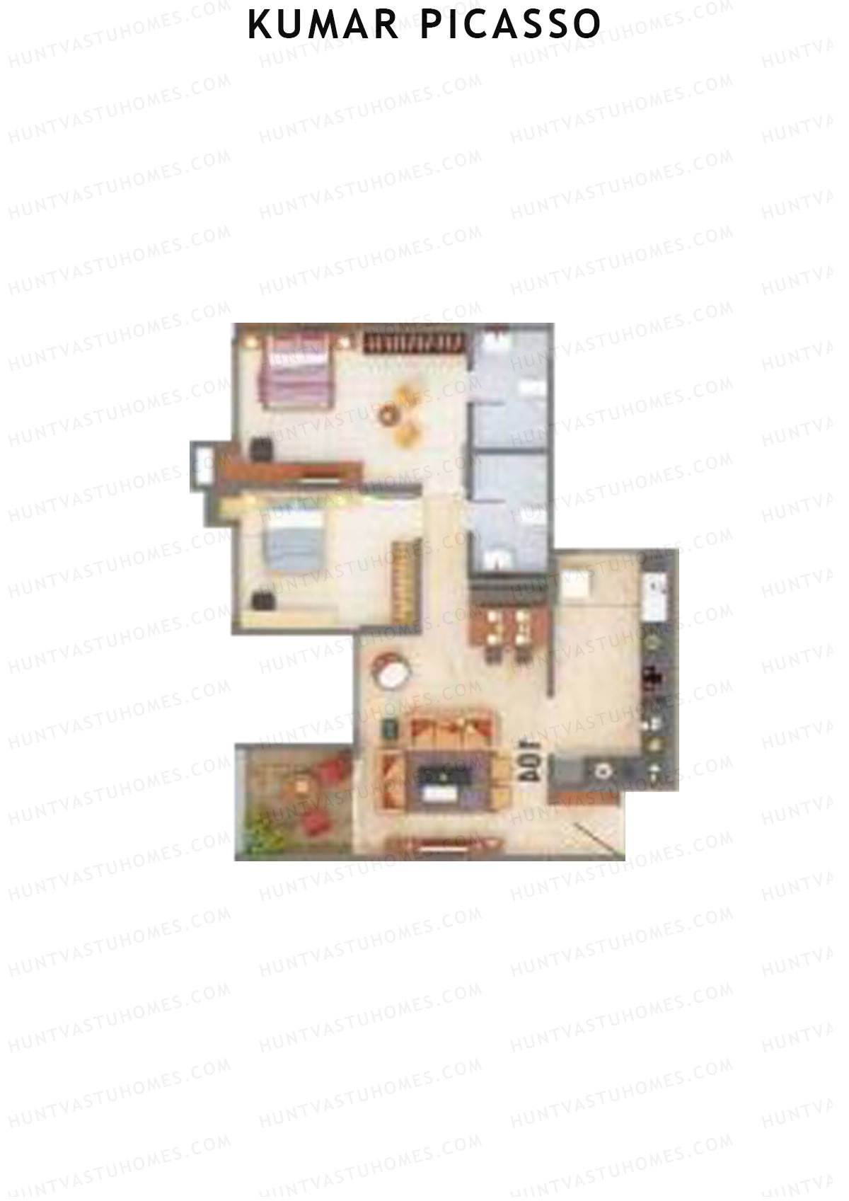 Kumar Picasso O Wing 1 Unit 3 Floor Plan