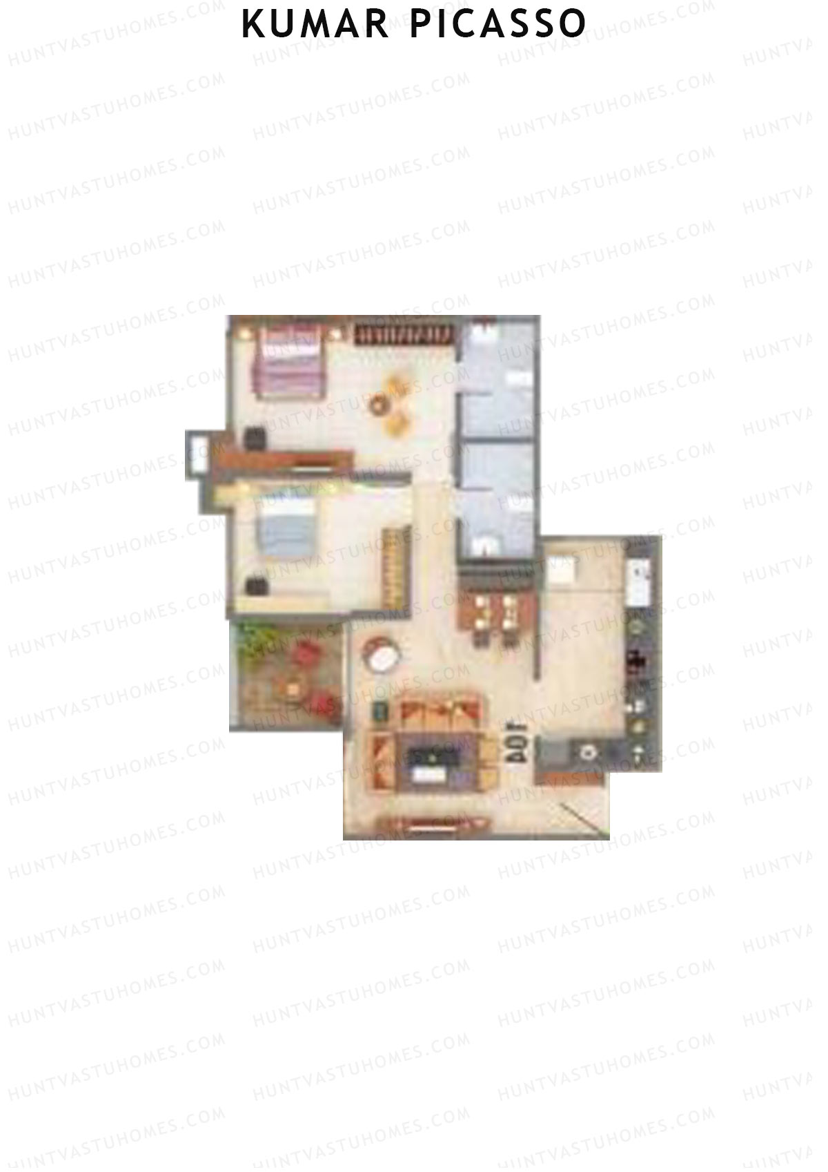 Kumar Picasso O Wing 1 Unit 3 Floor Plan