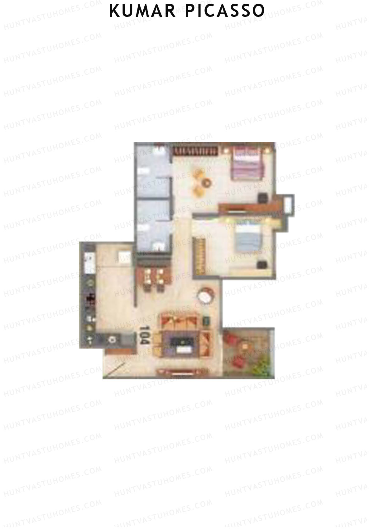 Kumar Picasso O Wing 1 Unit 4 Floor Plan