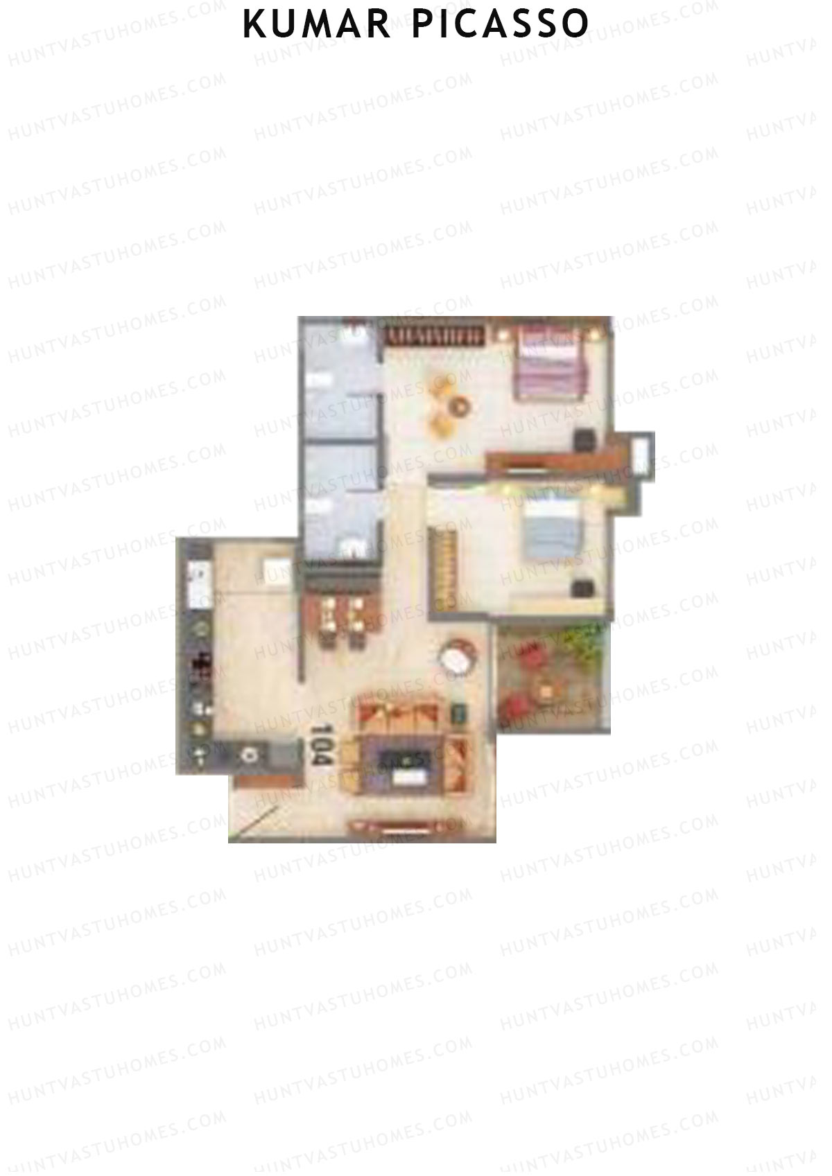 Kumar Picasso O Wing 1 Unit 4 Floor Plan