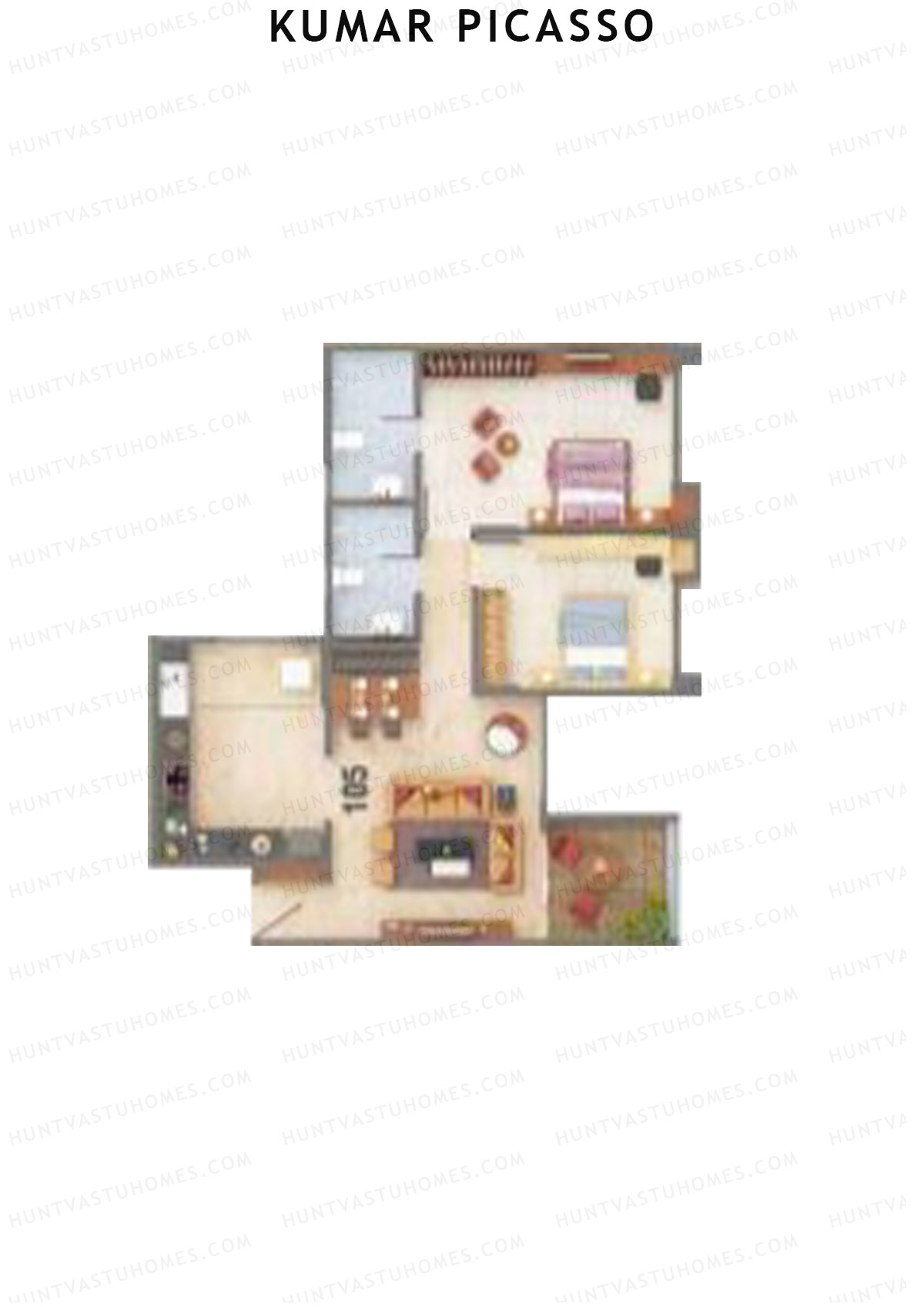Kumar Picasso O Wing 1 Unit 5 Floor Plan