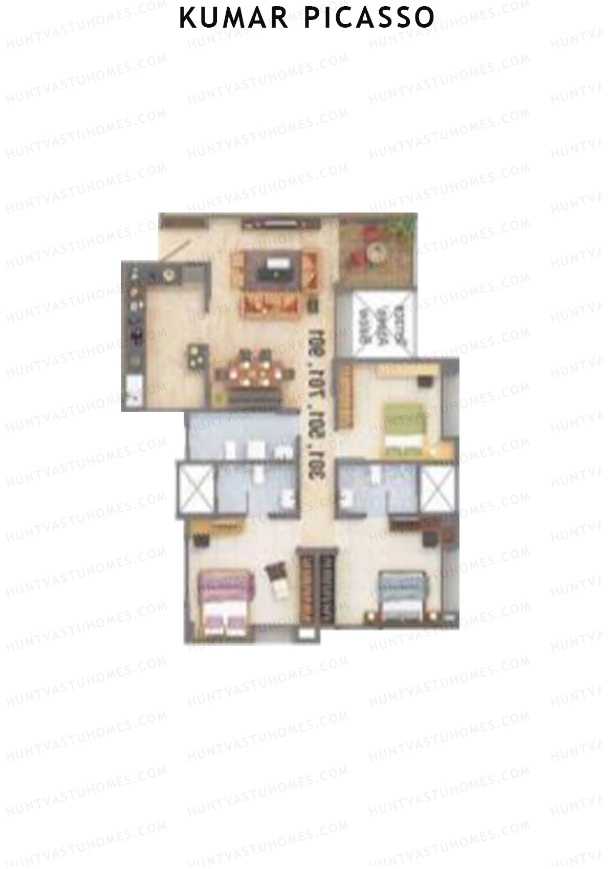 Kumar Picasso O Wing 1 Unit 6 Floor Plan