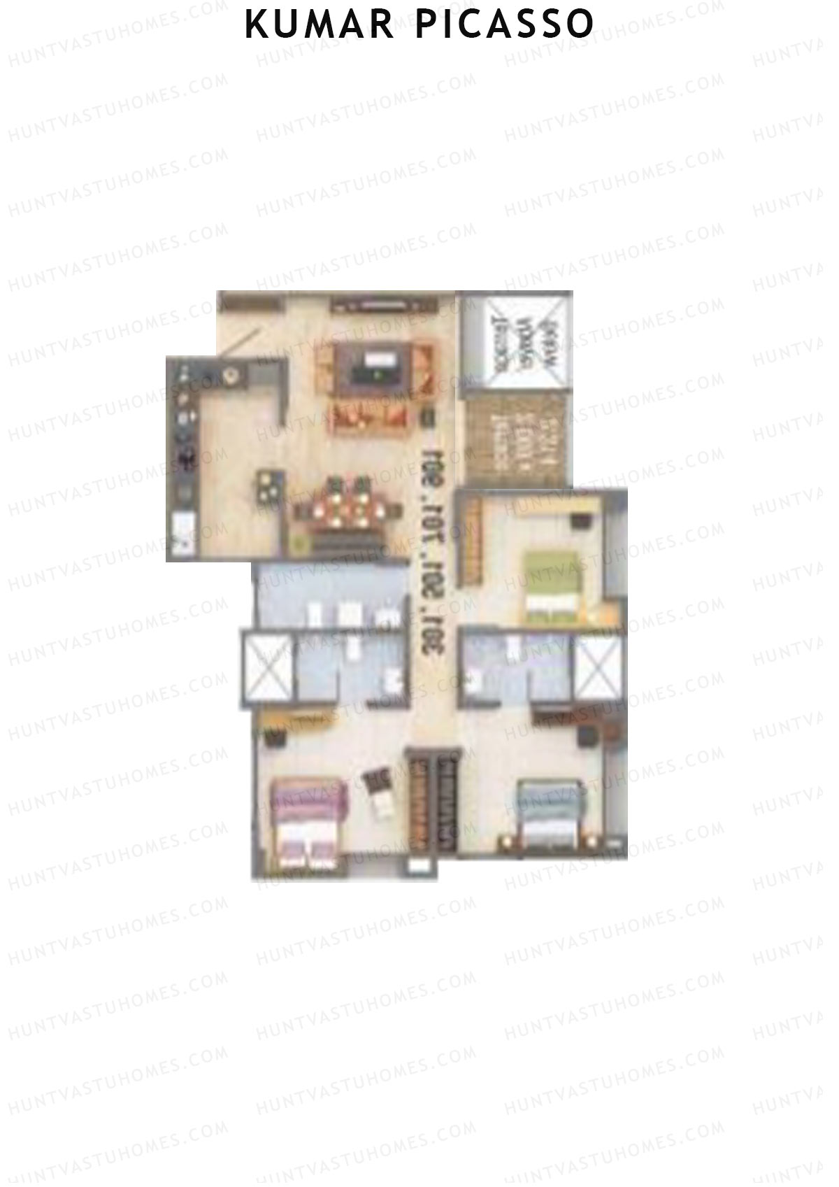 Kumar Picasso O Wing 1 Unit 6 Floor Plan