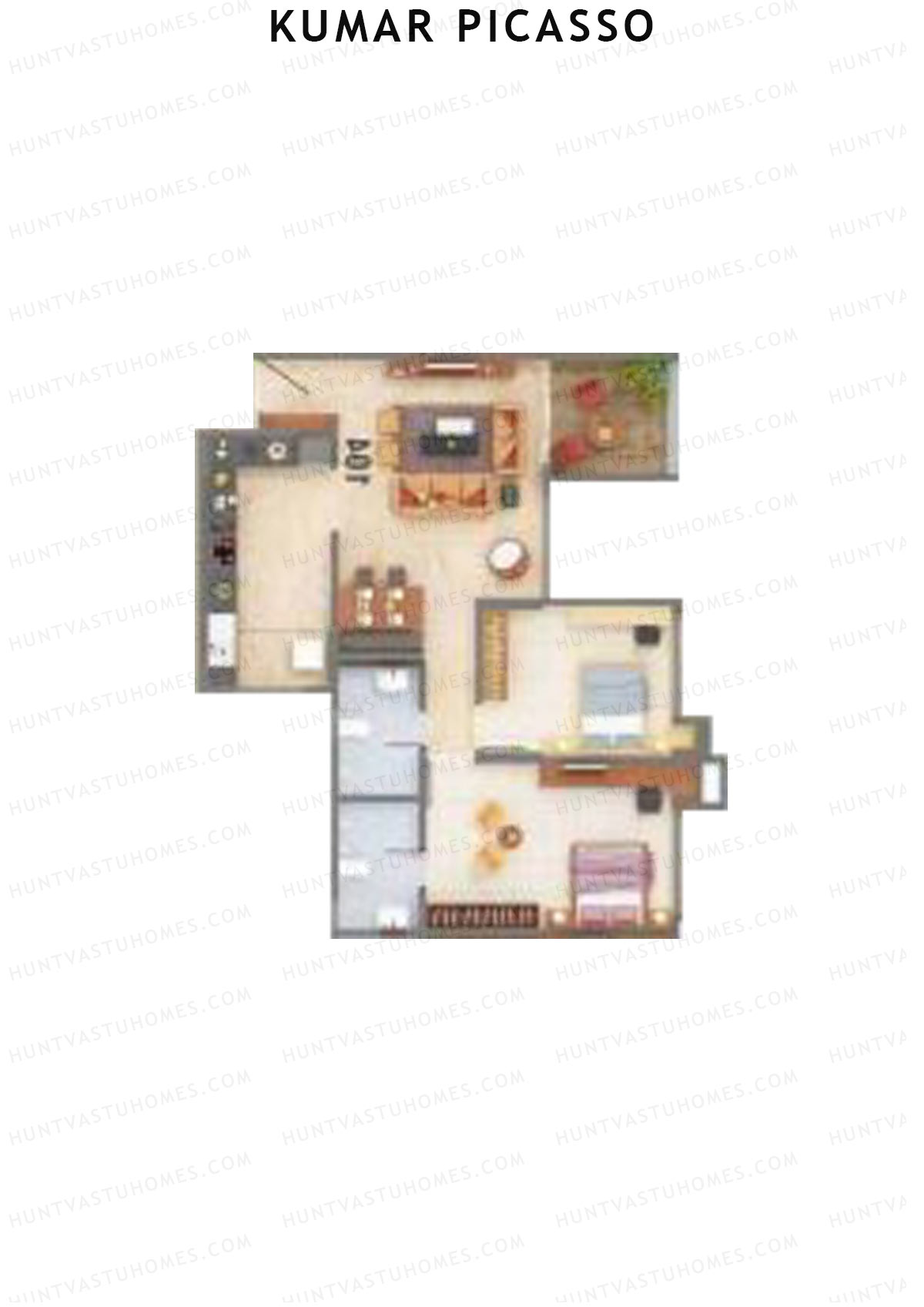 Kumar Picasso O Wing 2 Unit 3 Floor Plan