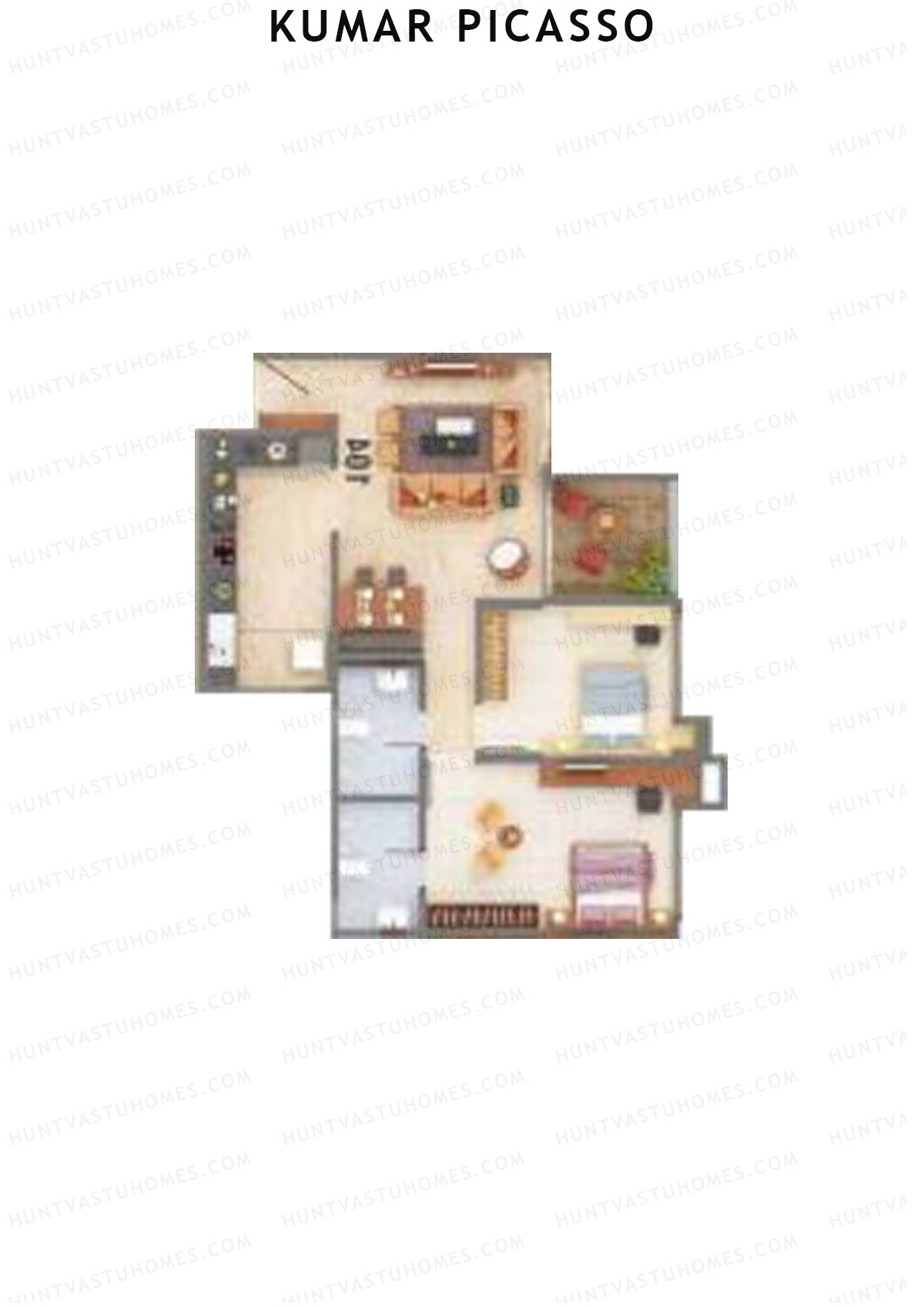 Kumar Picasso O Wing 2 Unit 3 Floor Plan