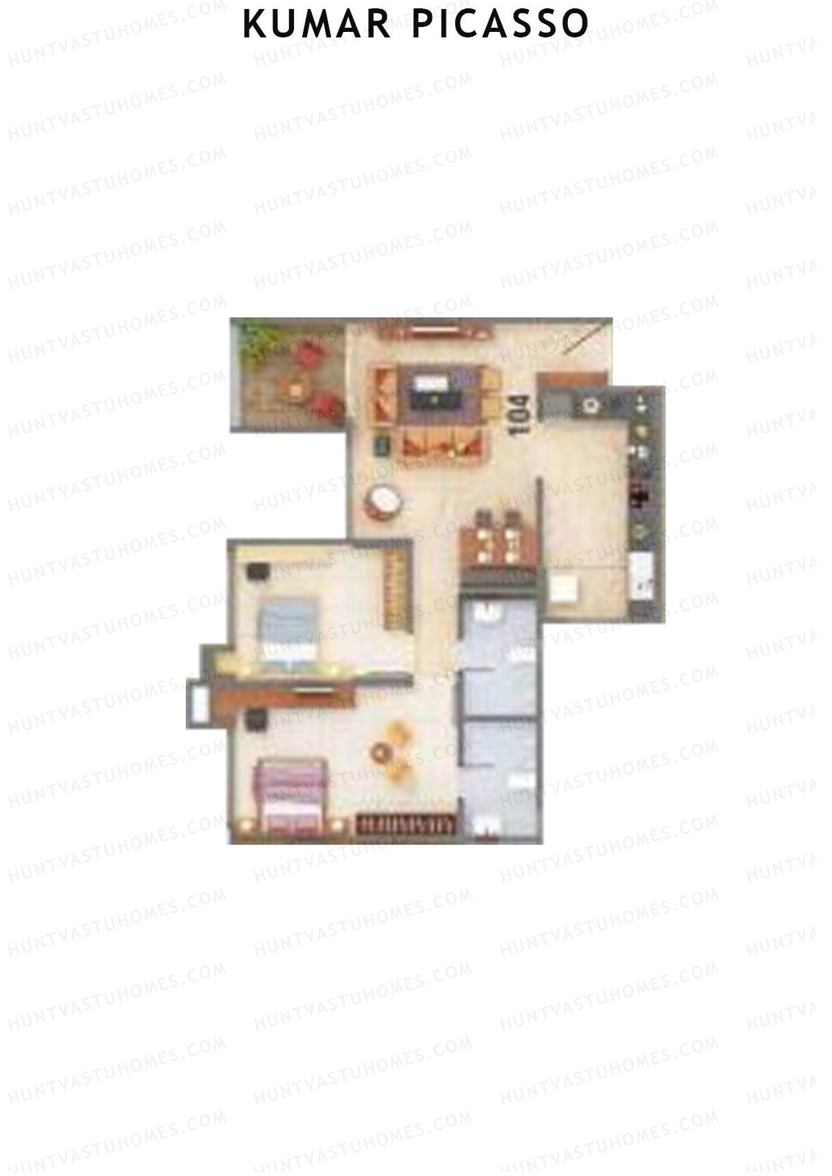 Kumar Picasso O Wing 2 Unit 4 Floor Plan