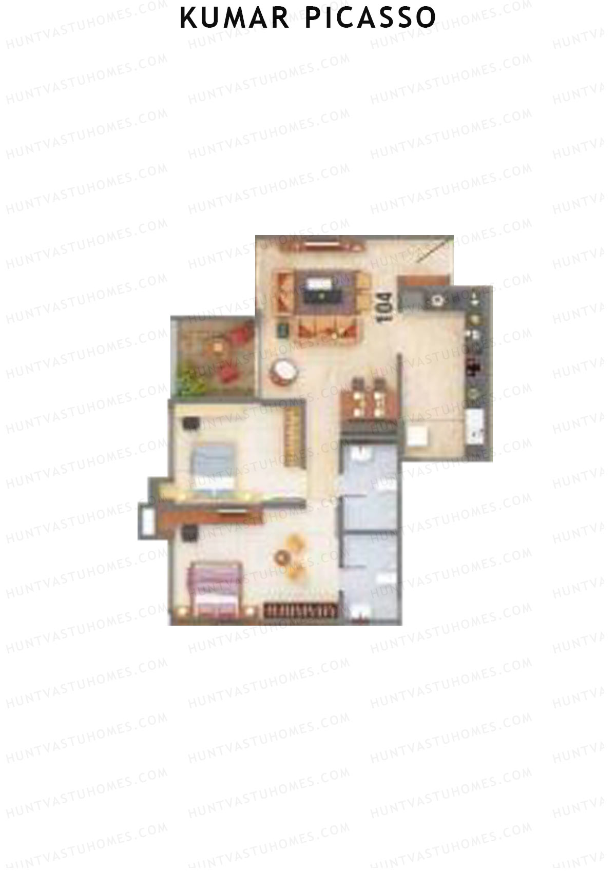 Kumar Picasso O Wing 2 Unit 4 Floor Plan