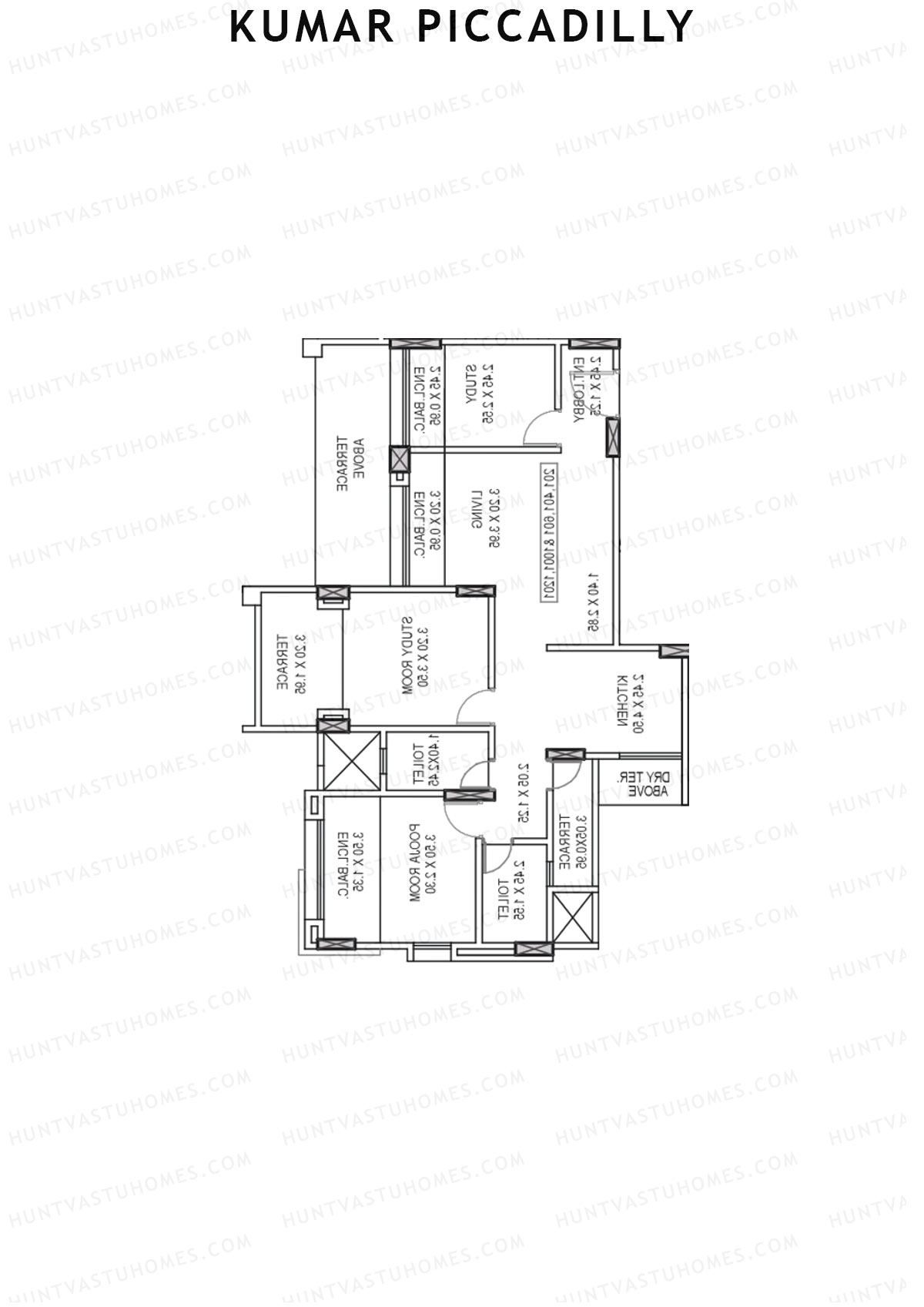 Kumar Piccadilly Tower E Unit 2 Floor Plan