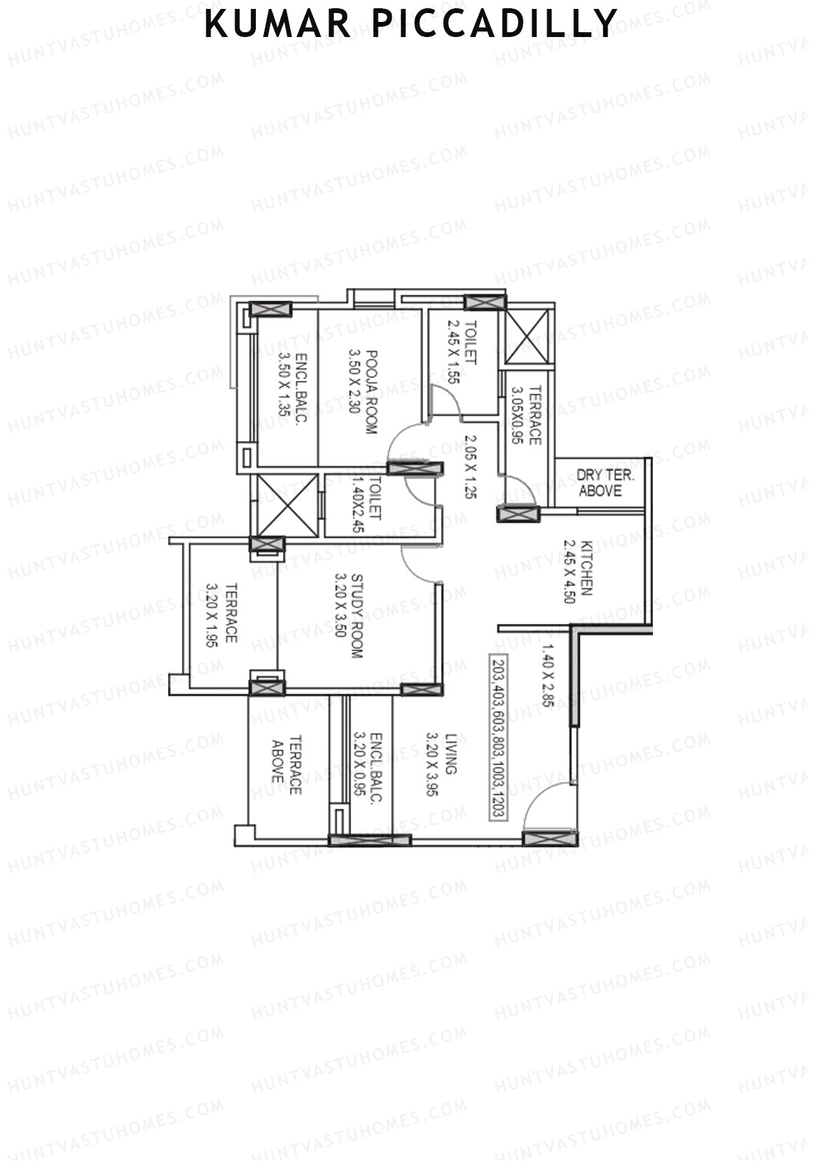 Kumar Piccadilly Tower E Unit 3 Floor Plan
