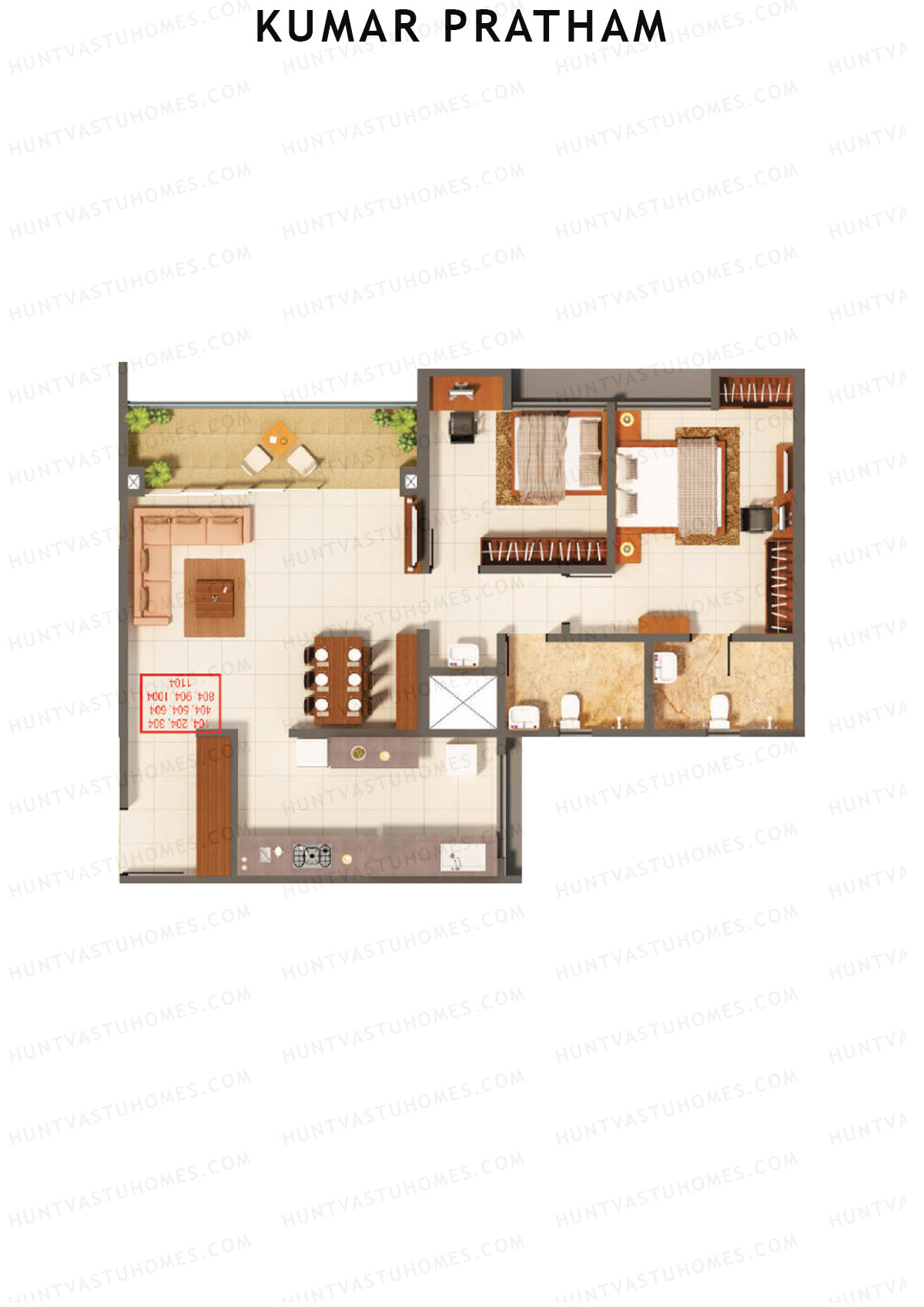 Kumar Pratham Tower G Unit 2 Floor Plan