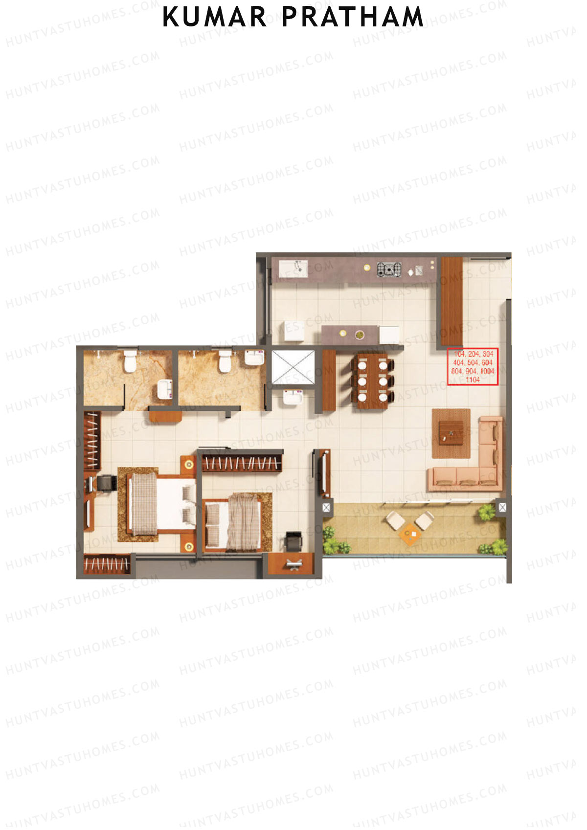 Kumar Pratham Tower G Unit 4 Floor Plan
