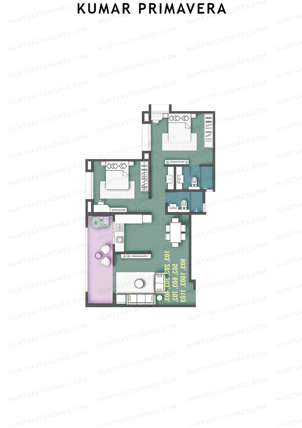 Kumar Primavera Tower B6 Unit 5 Floor Plan