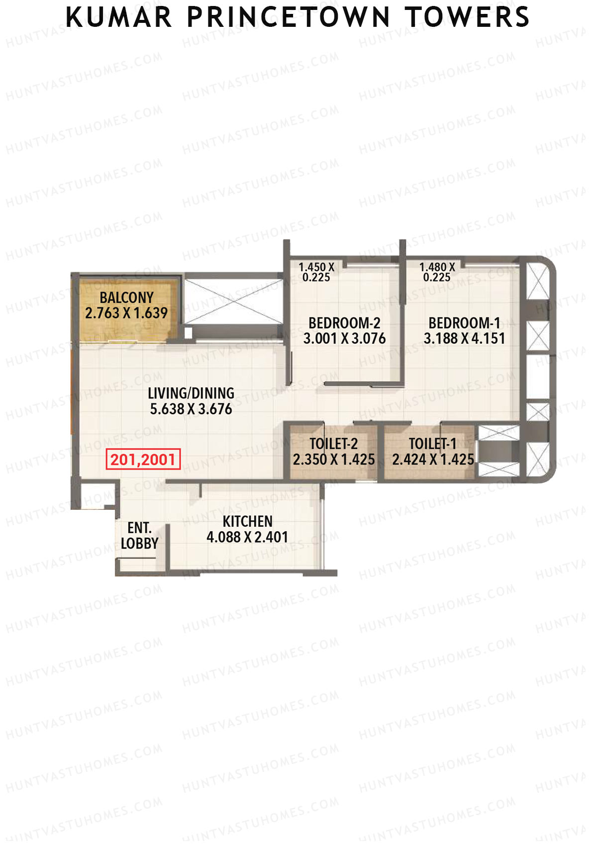 Kumar Princetown Towers Tower C1 Unit 1 Floor Plan