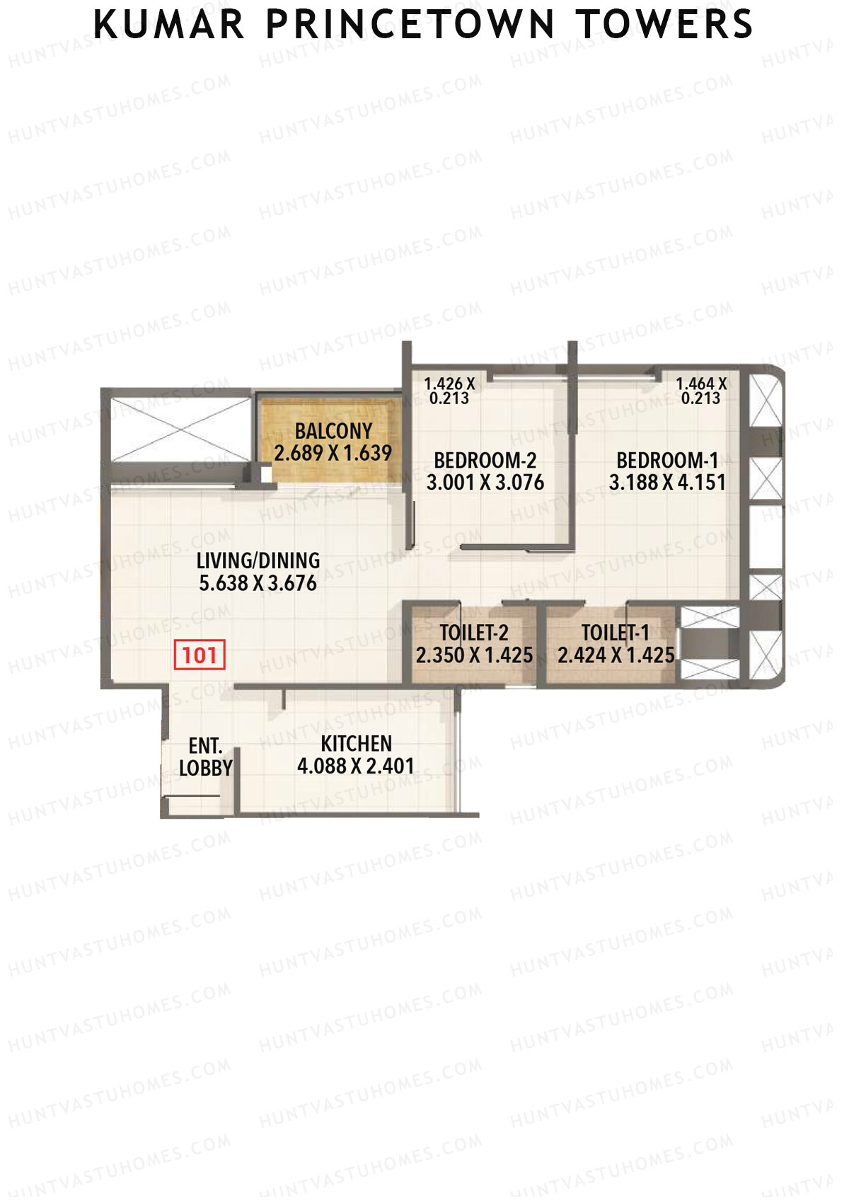 Kumar Princetown Towers Tower C1 Unit 1 Floor Plan