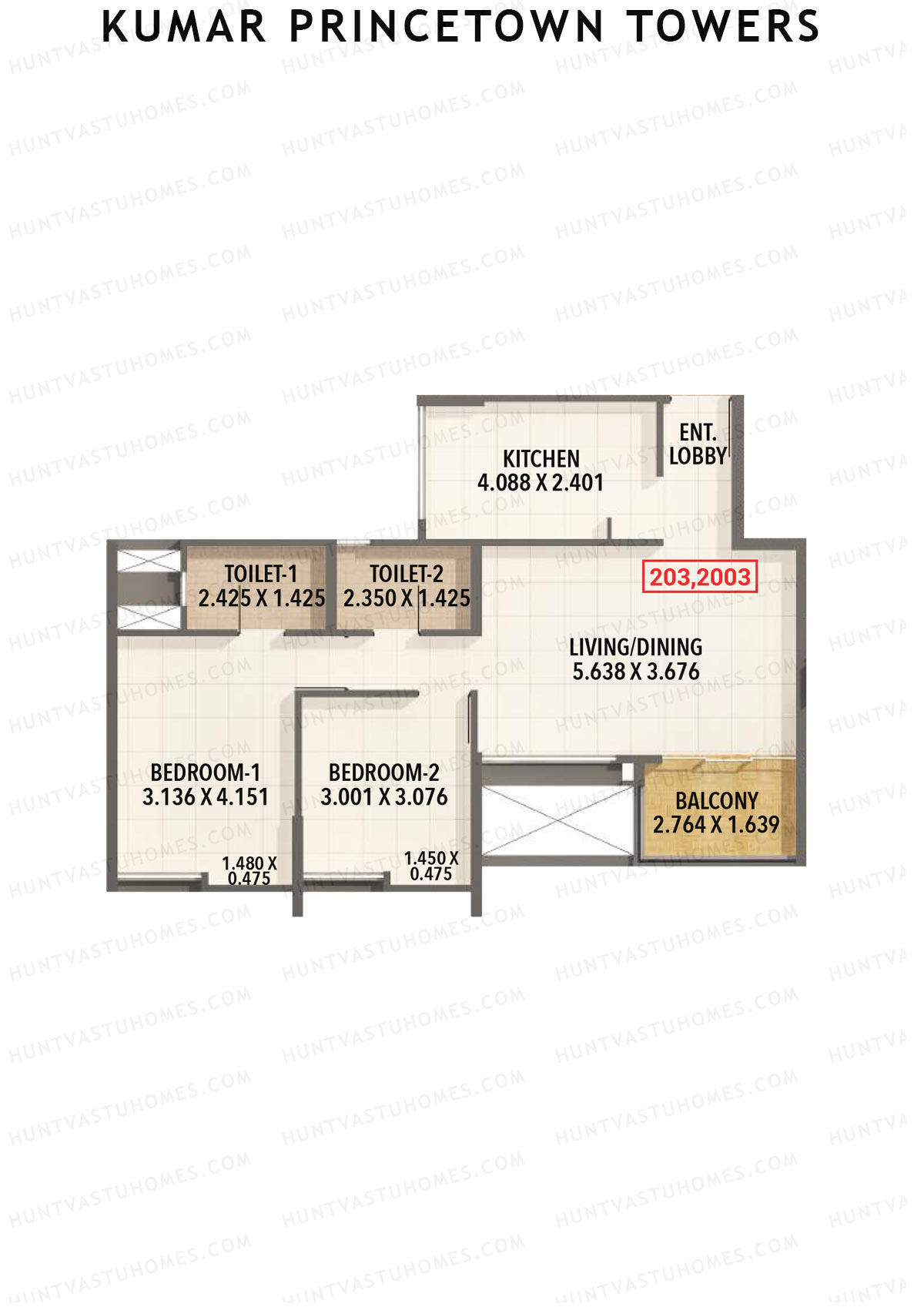 Kumar Princetown Towers Tower C1 Unit 3 Floor Plan