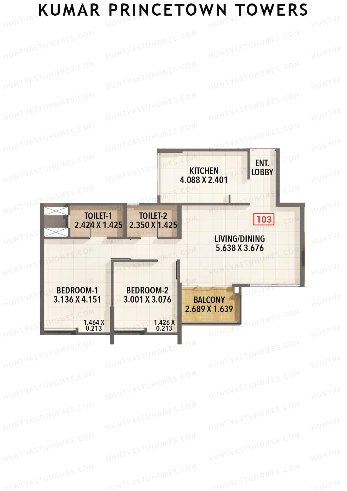 Kumar Princetown Towers Tower C1 Unit 3 Floor Plan