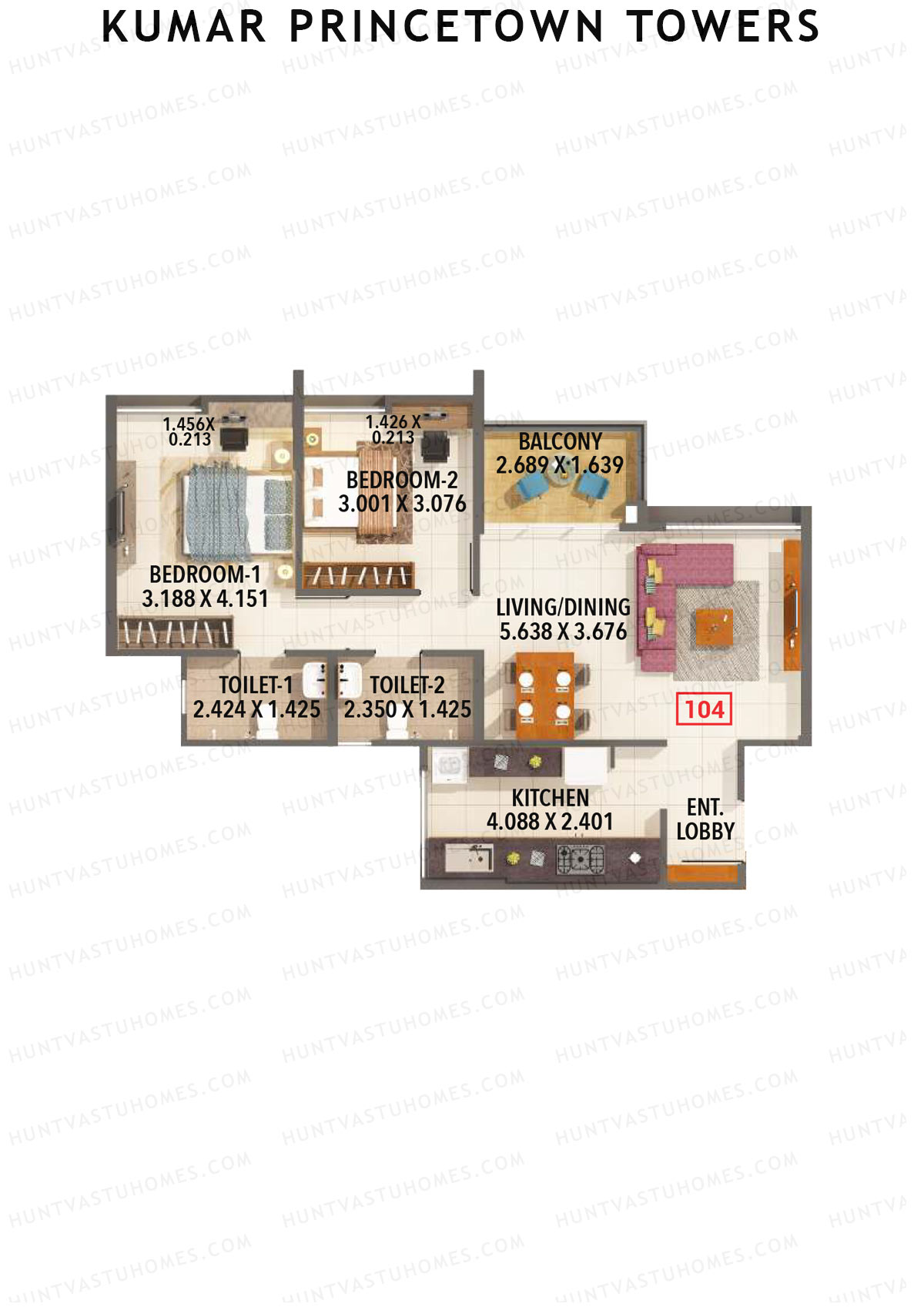 Kumar Princetown Towers Tower C1 Unit 4 Floor Plan