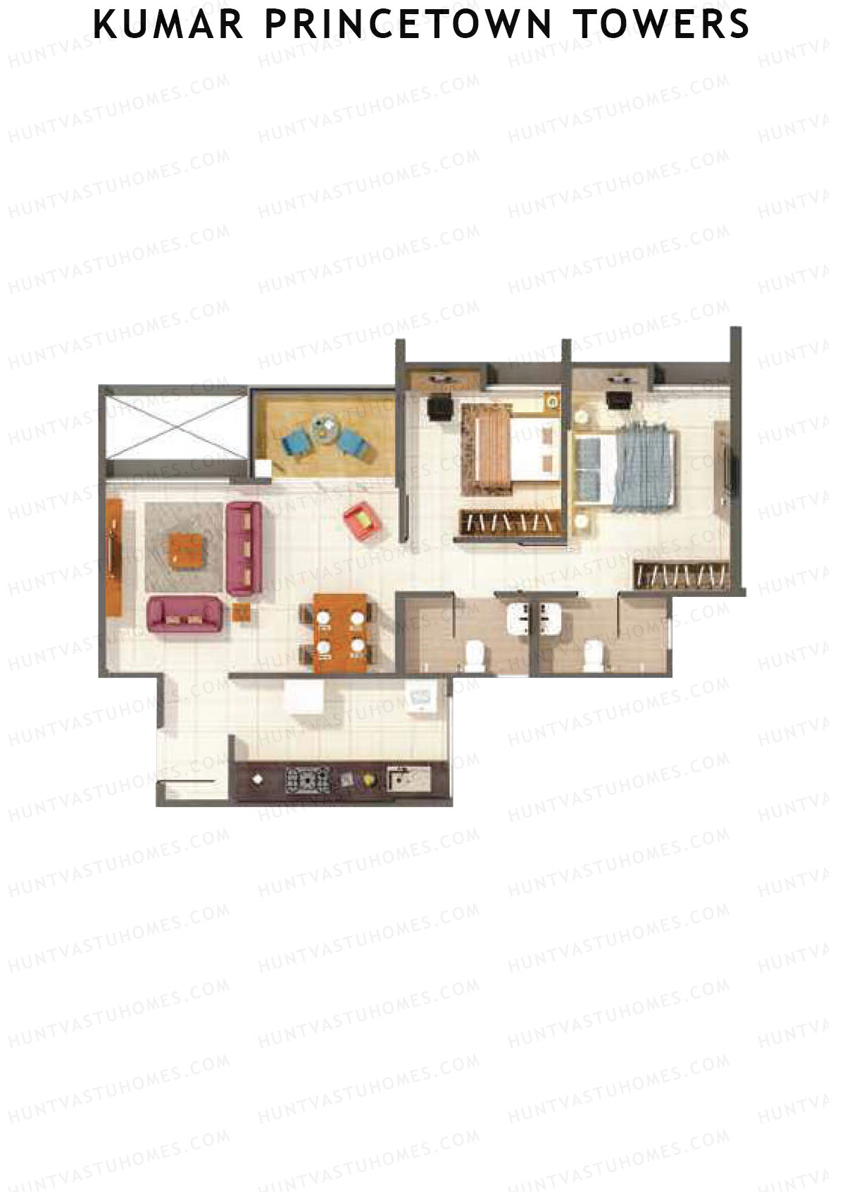 Kumar Princetown Towers Tower C2 Unit 1 Floor Plan