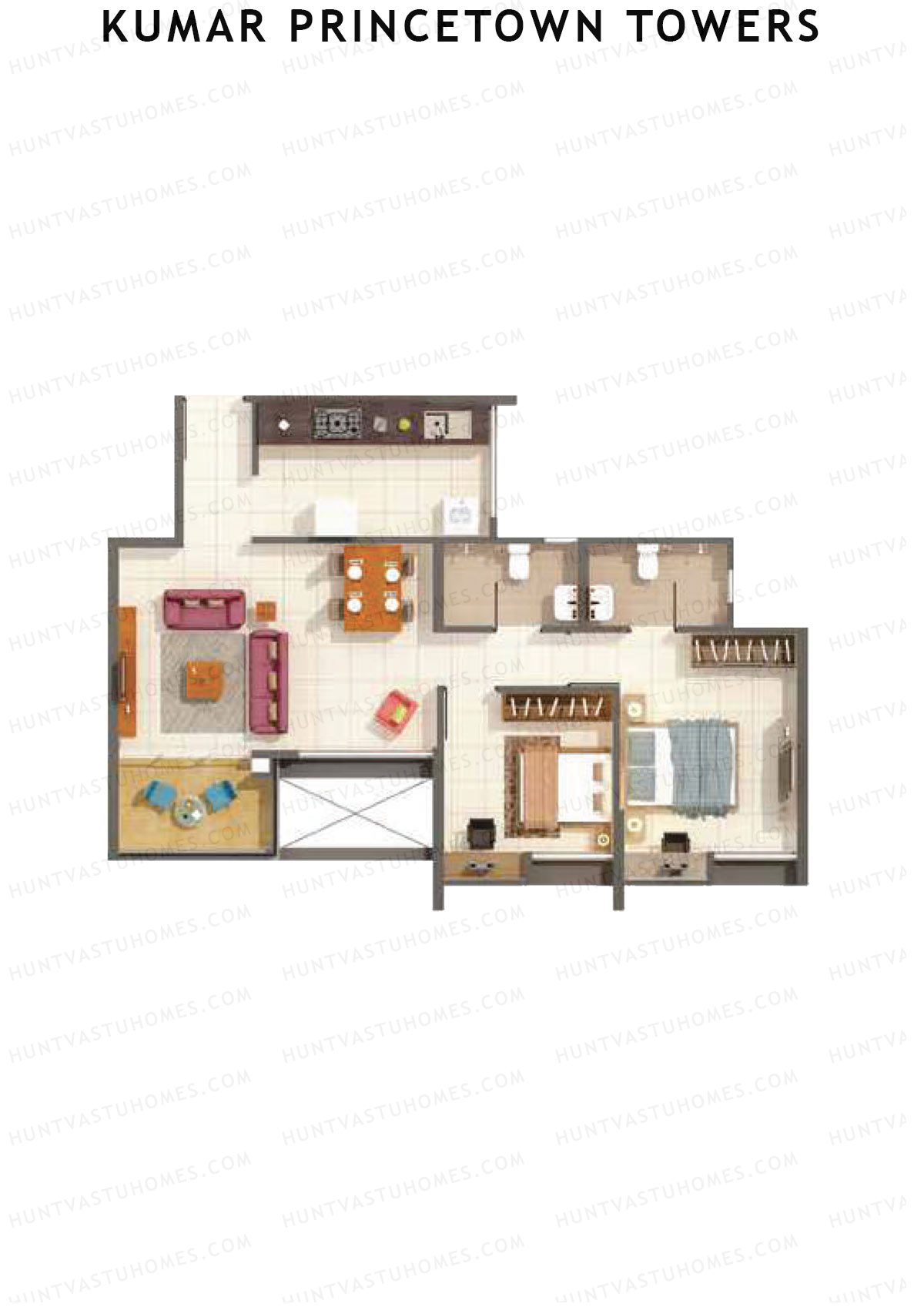 Kumar Princetown Towers Tower C2 Unit 2 Floor Plan