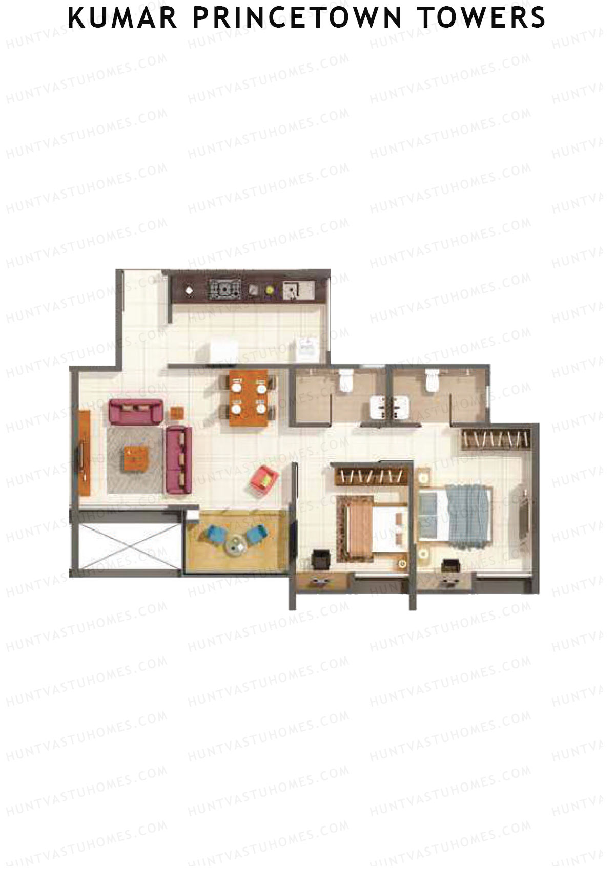 Kumar Princetown Towers Tower C2 Unit 2 Floor Plan