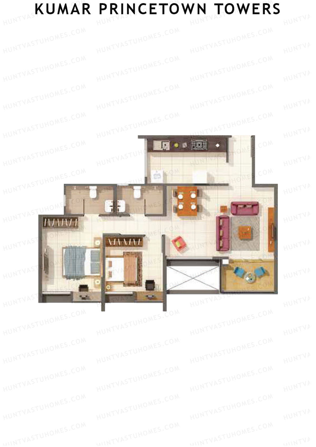 Kumar Princetown Towers Tower C2 Unit 3 Floor Plan