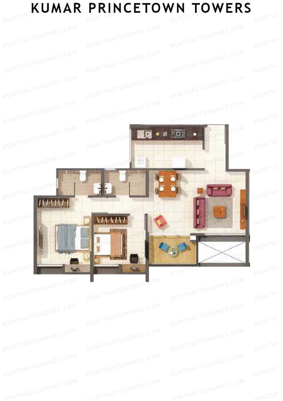 Kumar Princetown Towers Tower C2 Unit 3 Floor Plan