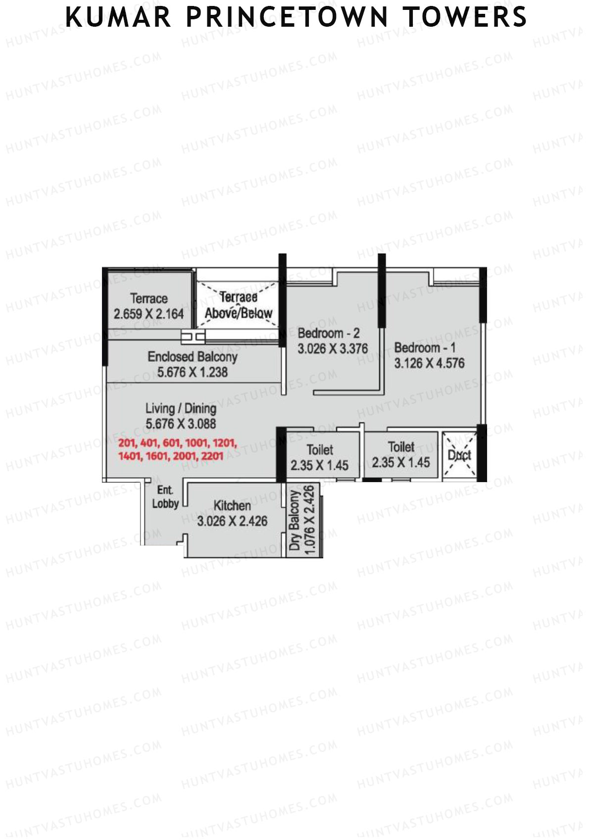 Kumar Princetown Towers Tower C3 Unit 1 Floor Plan