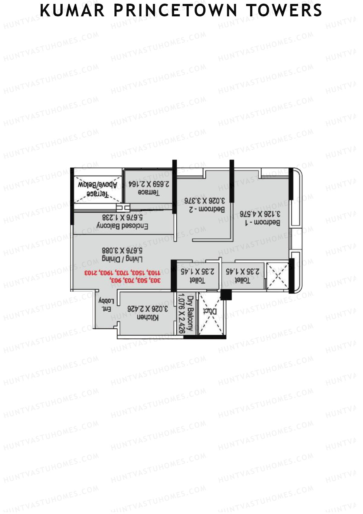 Kumar Princetown Towers Tower C3 Unit 1 Floor Plan