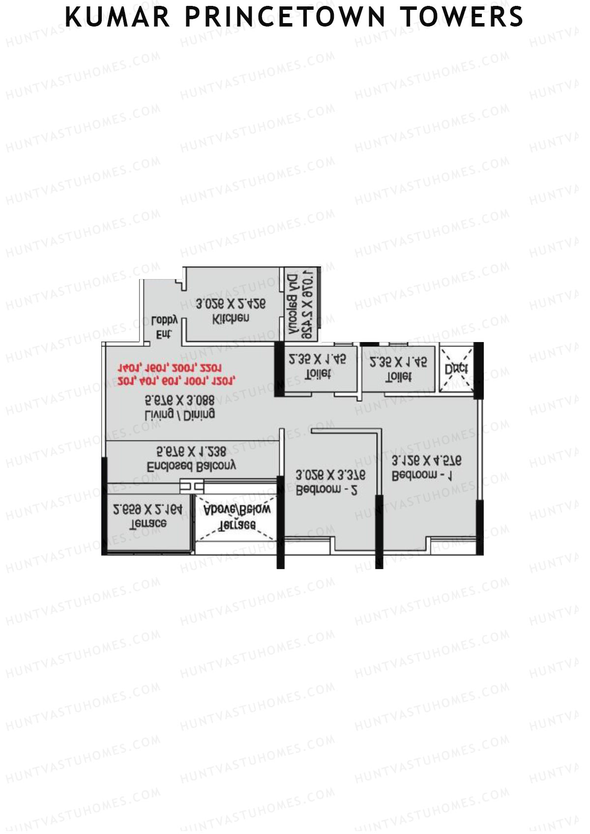 Kumar Princetown Towers Tower C3 Unit 2 Floor Plan