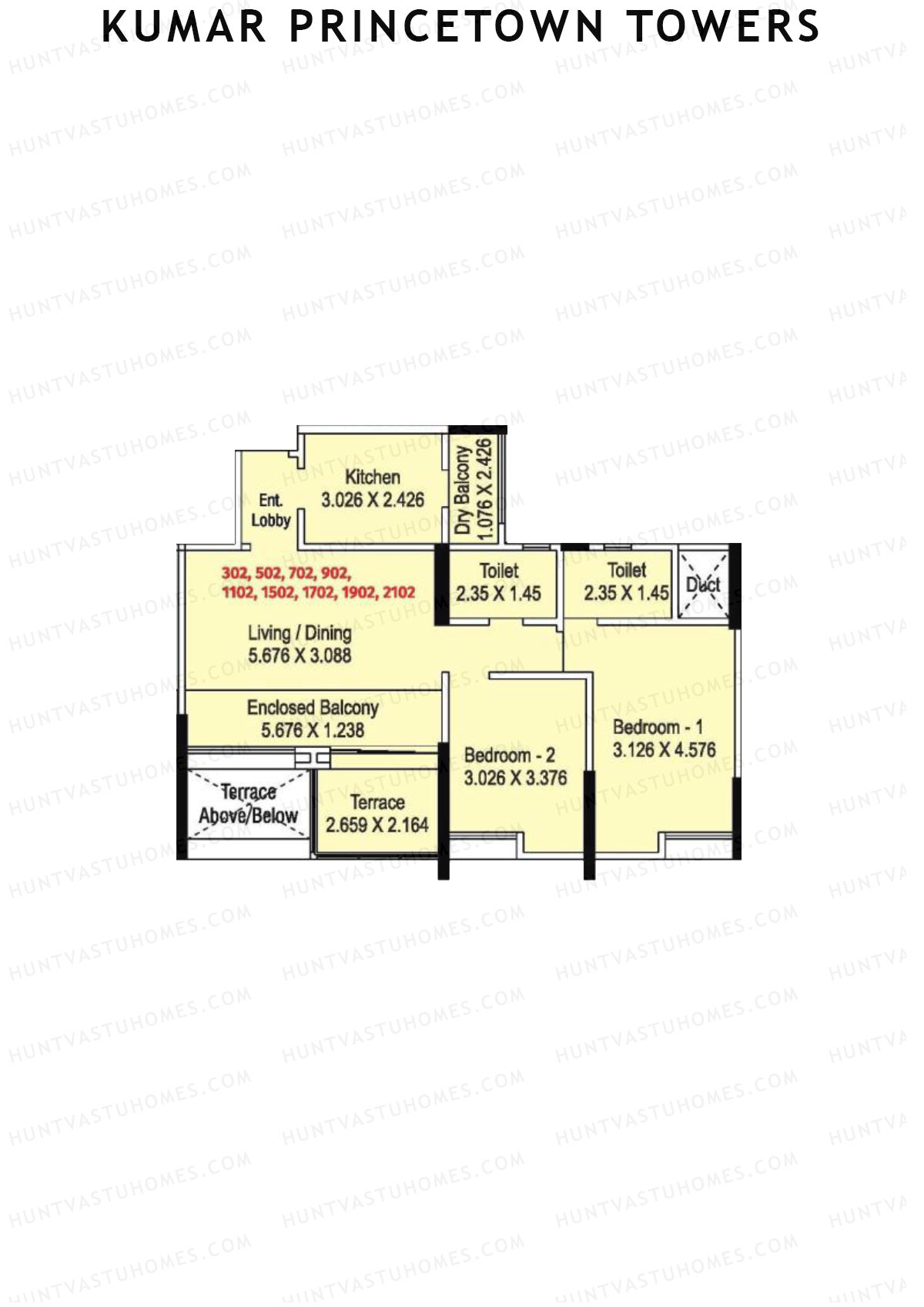Kumar Princetown Towers Tower C3 Unit 2 Floor Plan