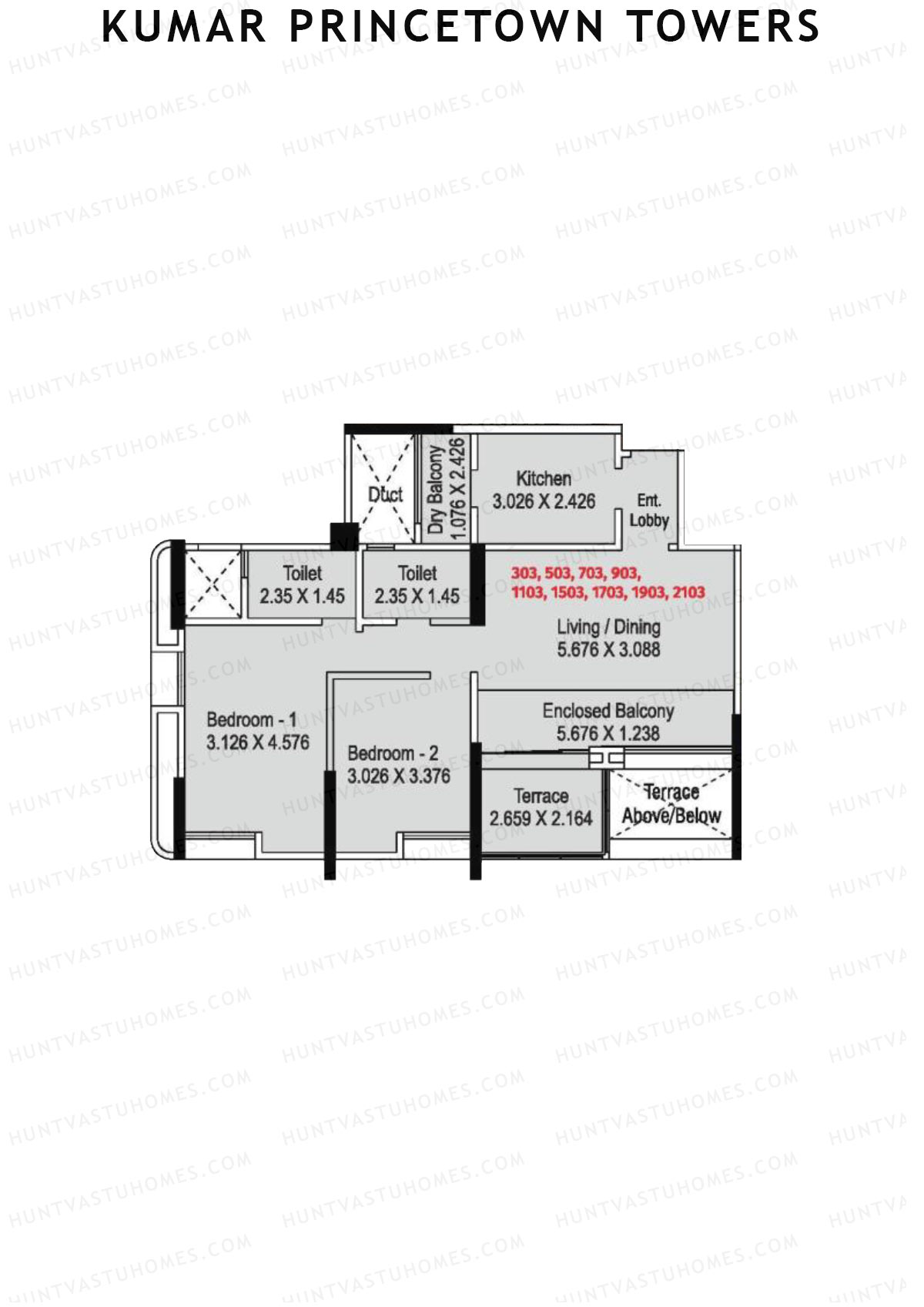 Kumar Princetown Towers Tower C3 Unit 3 Floor Plan