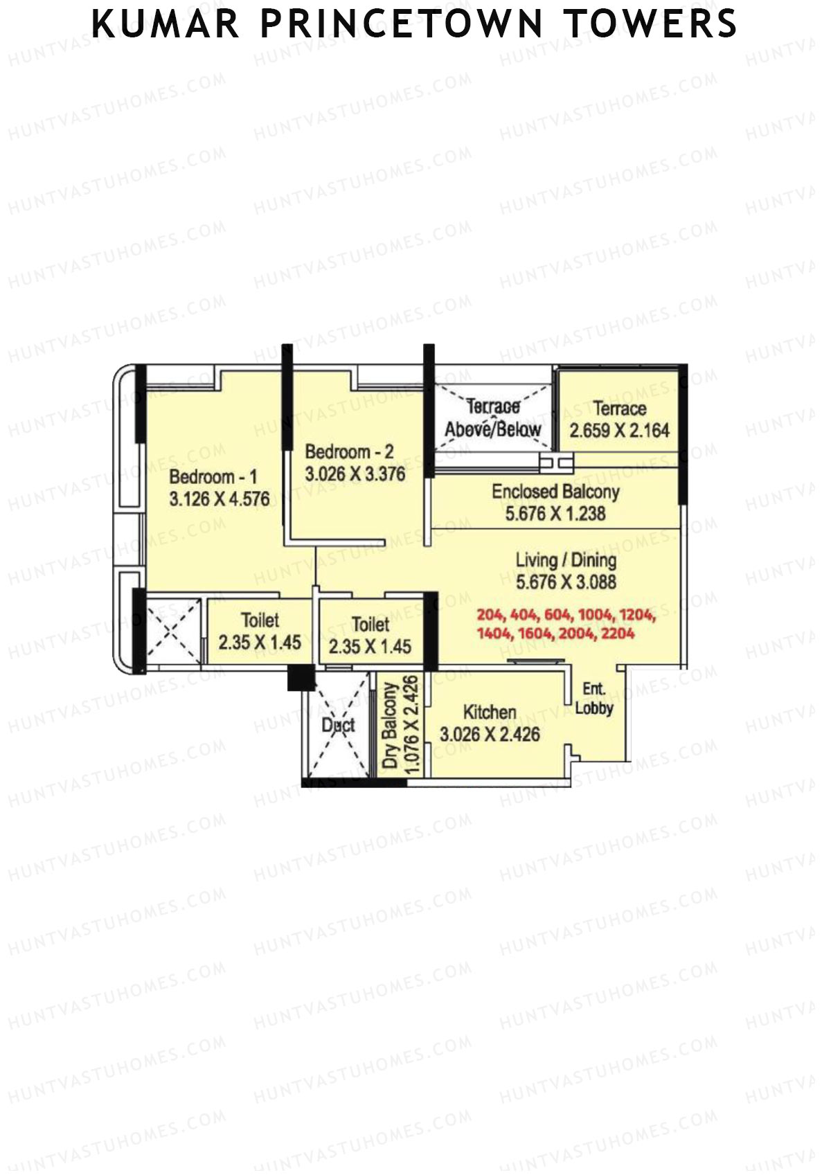 Kumar Princetown Towers Tower C3 Unit 4 Floor Plan