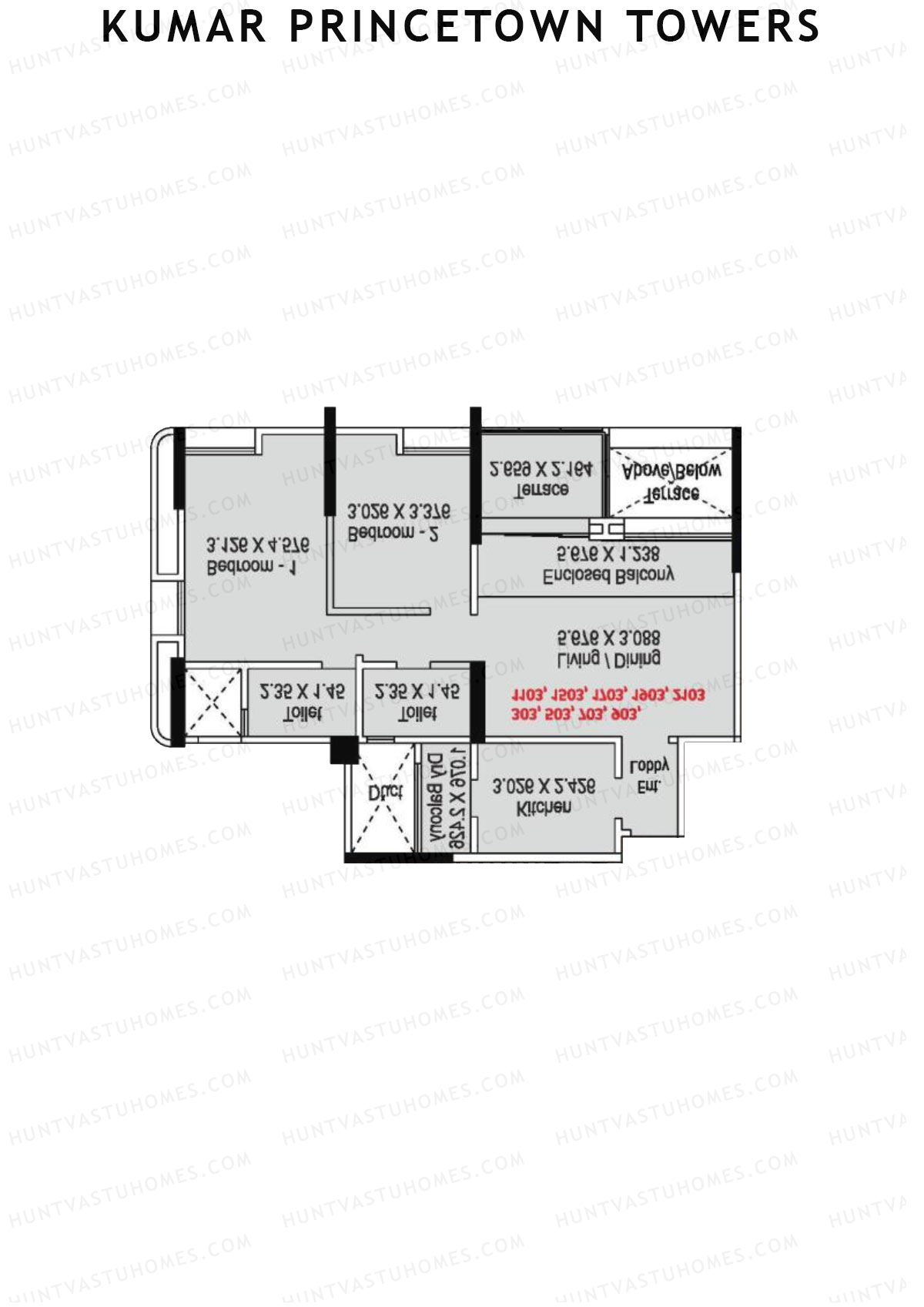 Kumar Princetown Towers Tower C3 Unit 4 Floor Plan