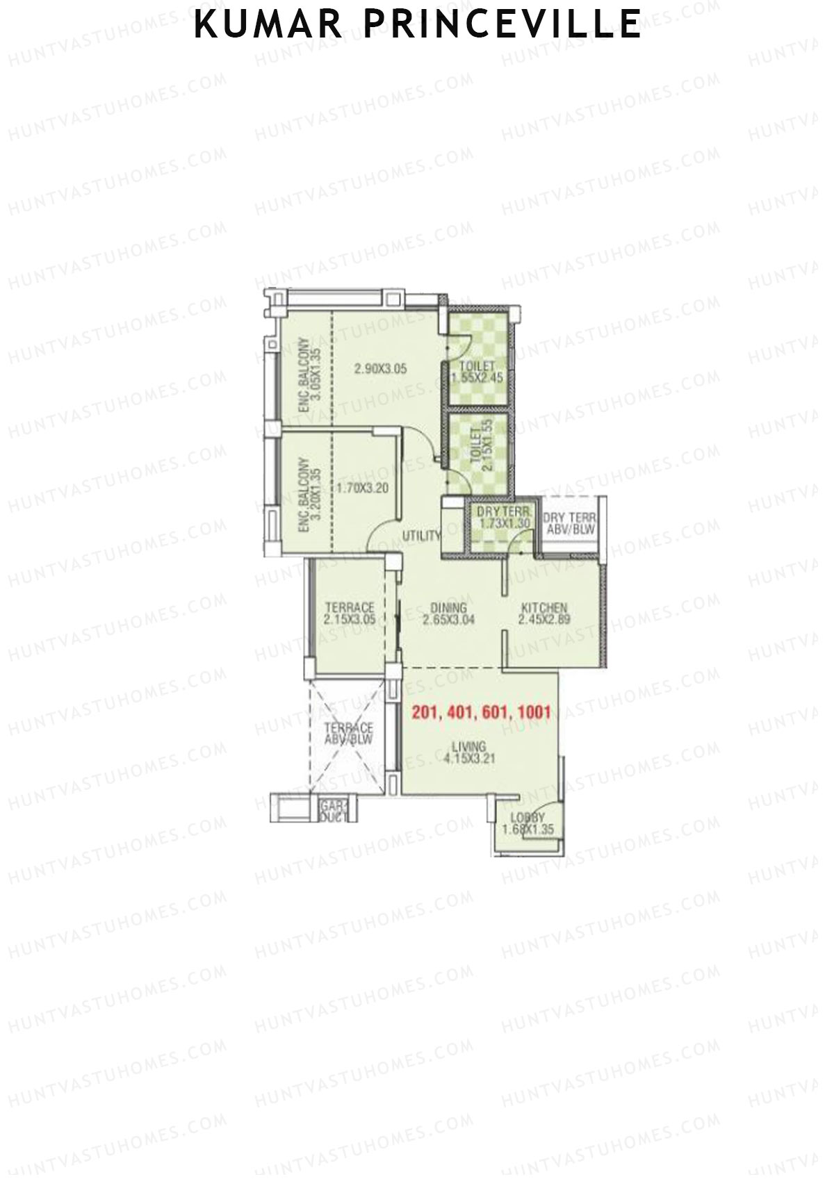 Kumar Princeville Tower A2 Unit 1 Floor Plan
