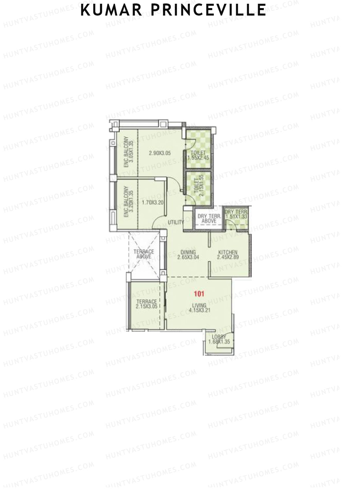 Kumar Princeville Tower A2 Unit 1 Floor Plan