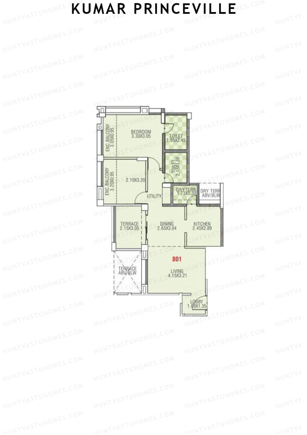 Kumar Princeville Tower A2 Unit 1 Floor Plan