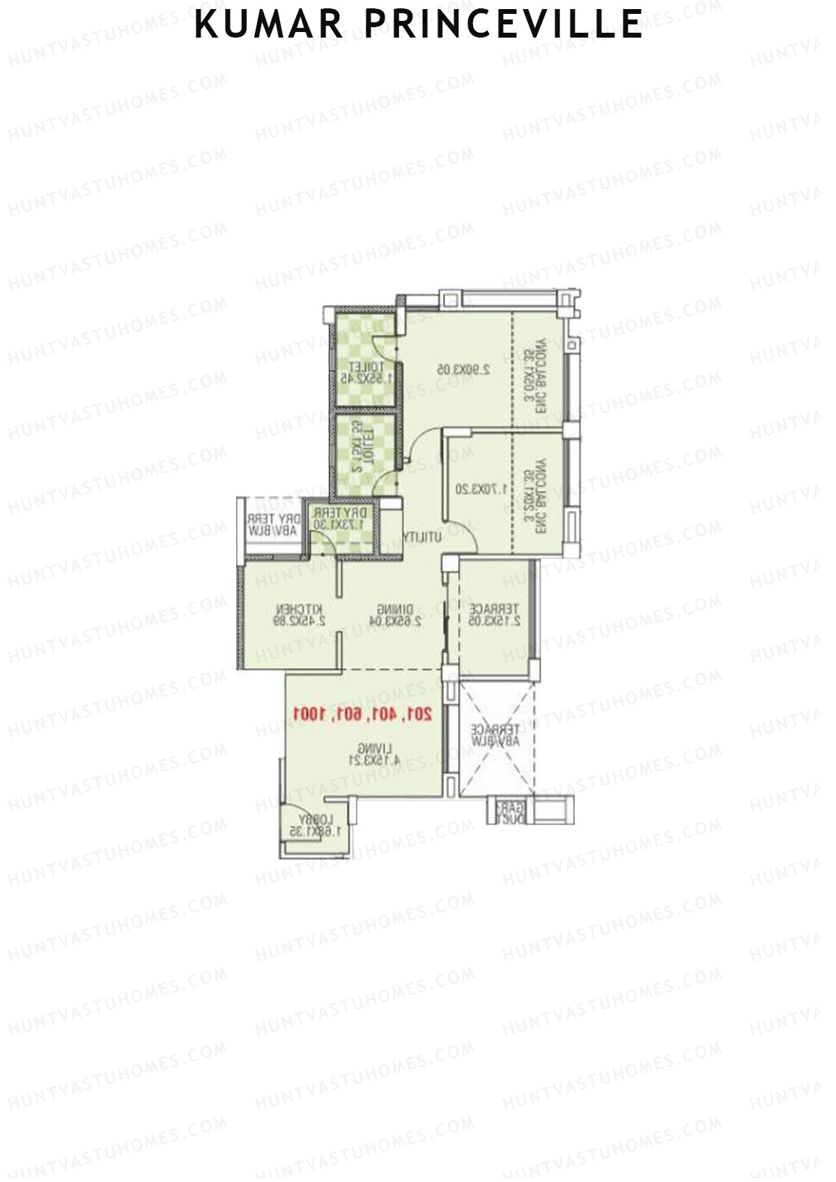Kumar Princeville Tower A2 Unit 2 Floor Plan