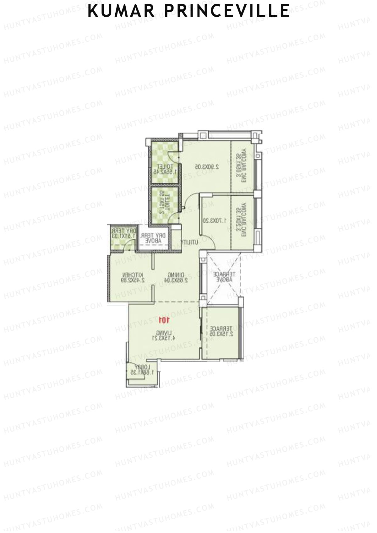 Kumar Princeville Tower A2 Unit 2 Floor Plan