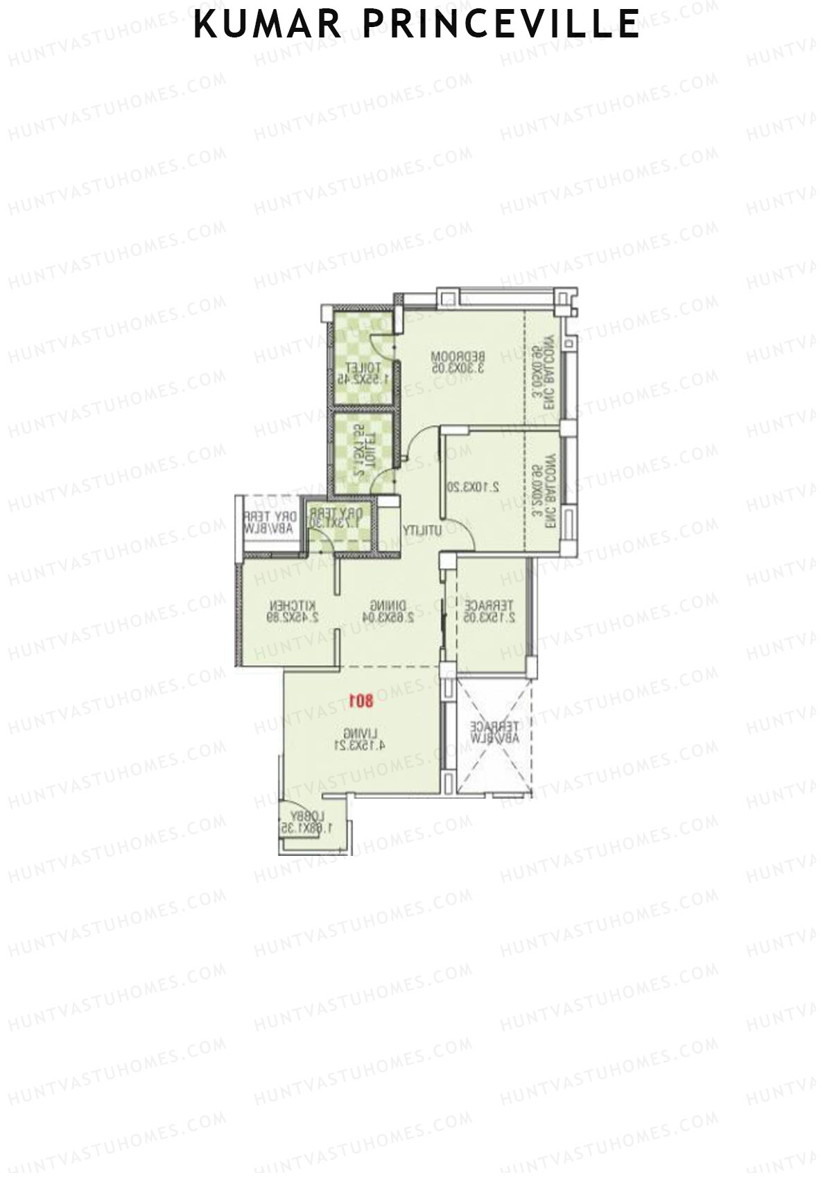 Kumar Princeville Tower A2 Unit 2 Floor Plan
