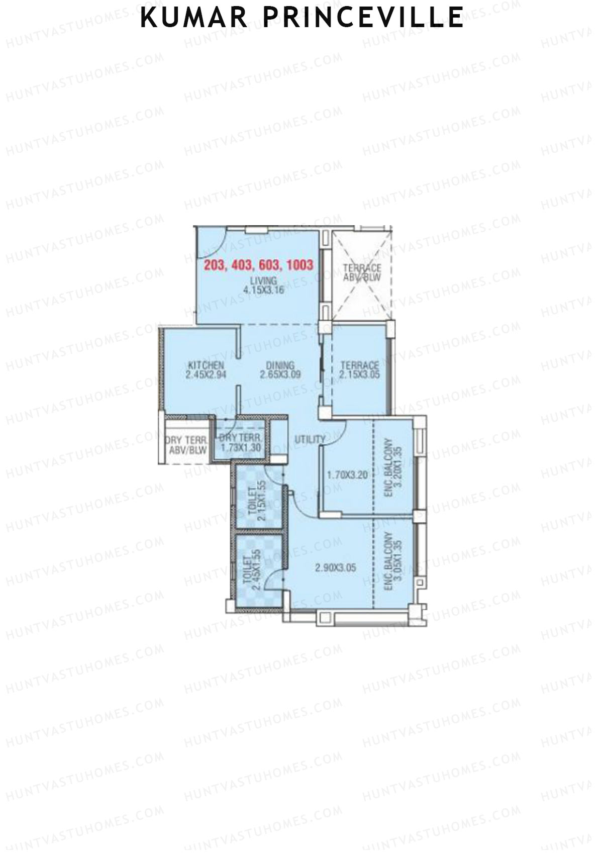 Kumar Princeville Tower A2 Unit 3 Floor Plan