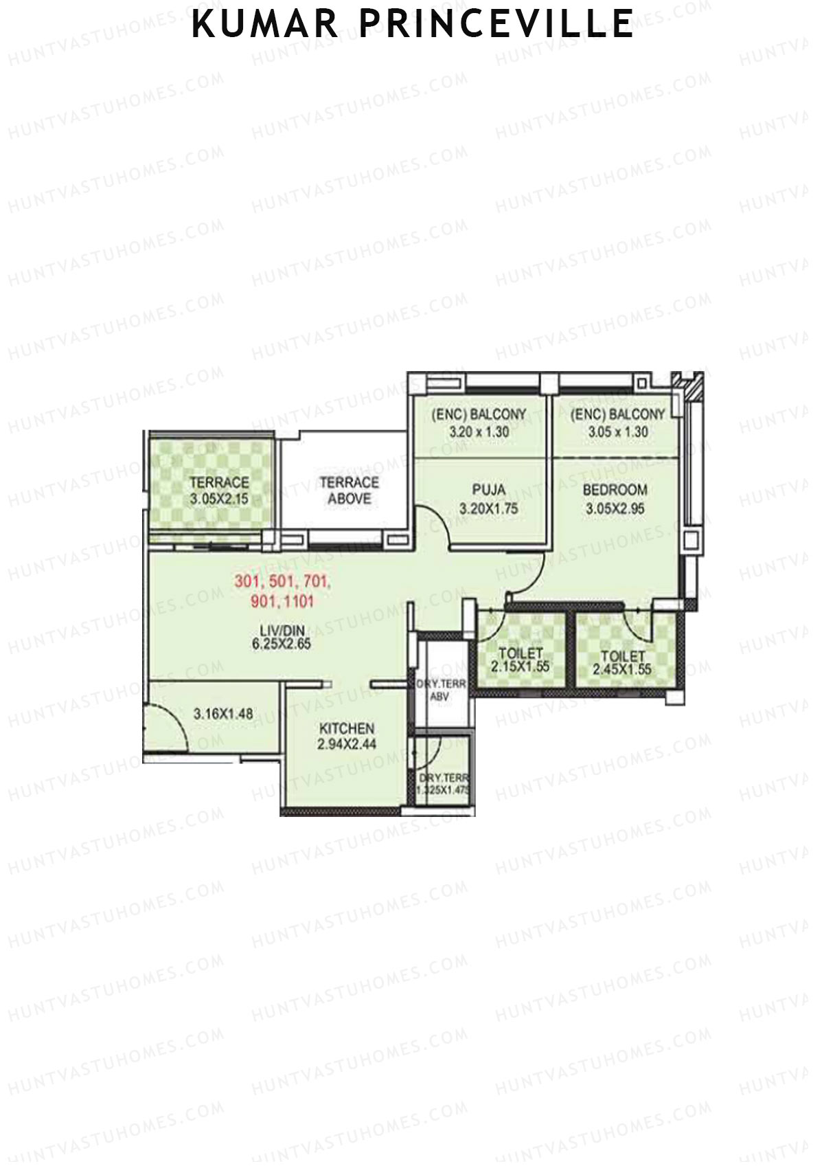 Kumar Princeville Tower B4 Unit 1 Floor Plan