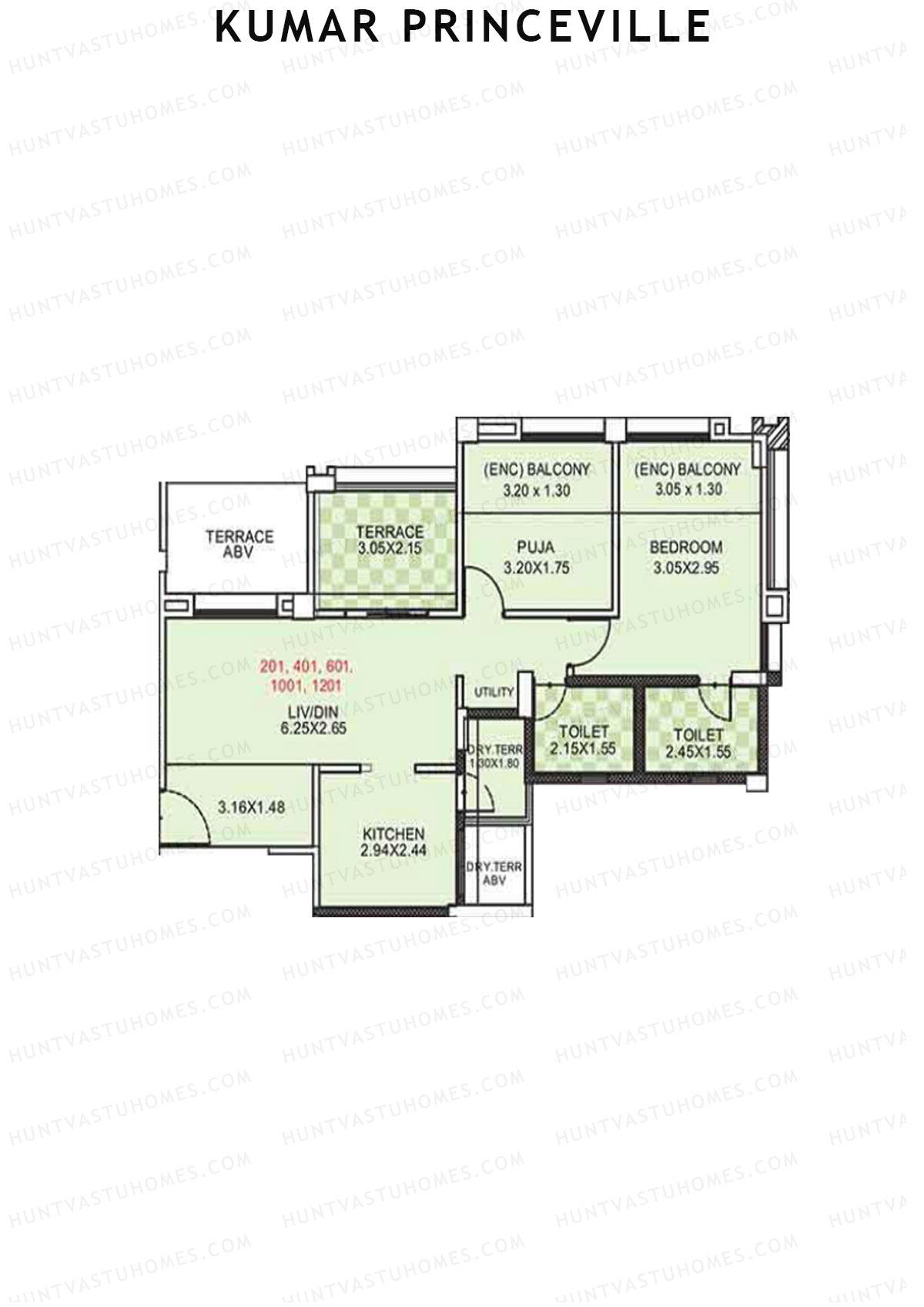 Kumar Princeville Tower B5 Unit 1 Floor Plan