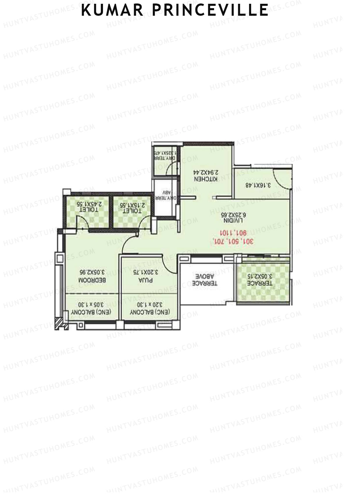Kumar Princeville Tower B5 Unit 3 Floor Plan