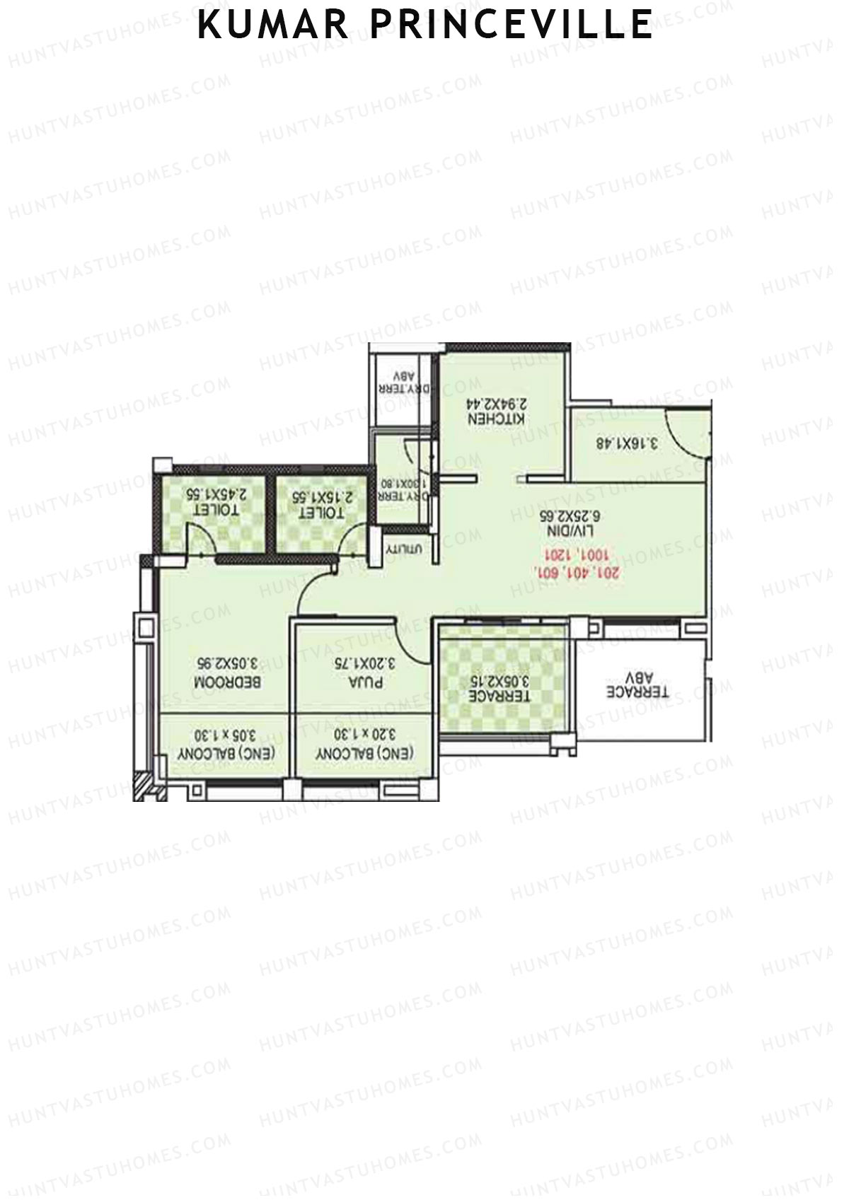 Kumar Princeville Tower B5 Unit 3 Floor Plan