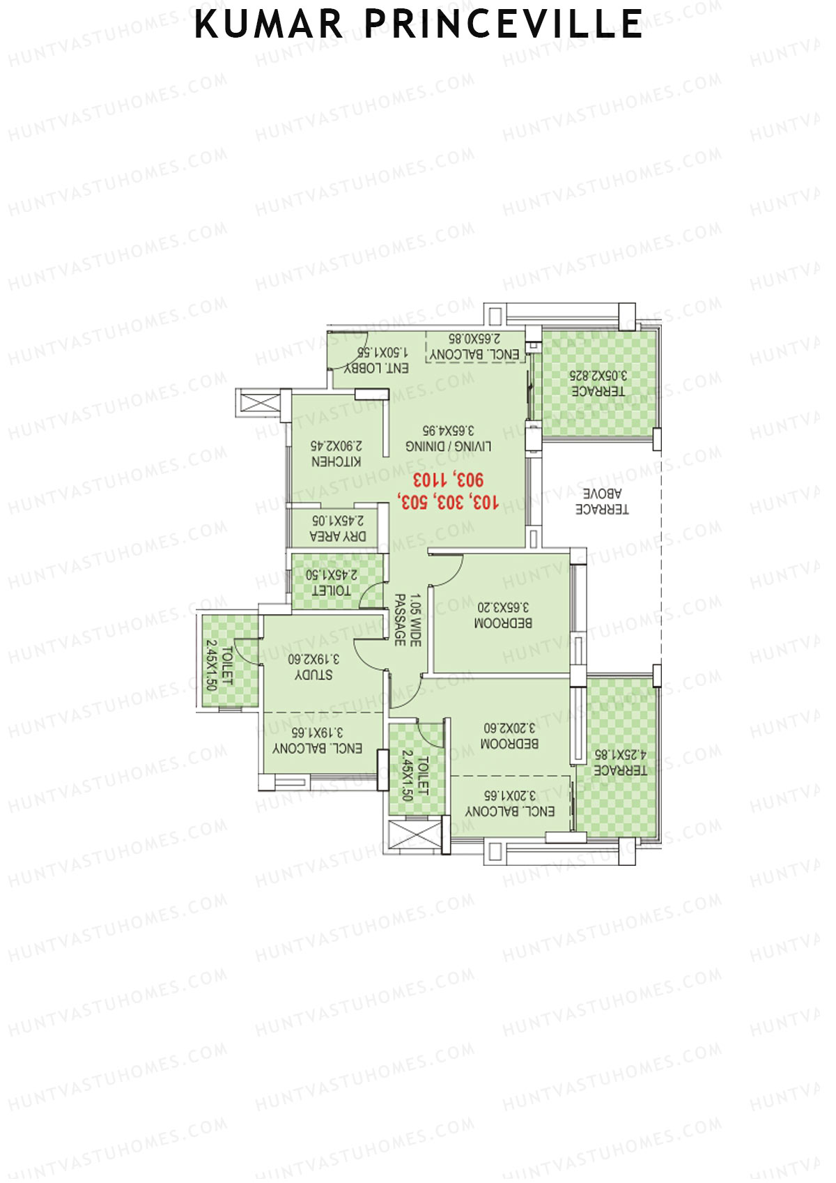 Kumar Princeville Tower C1 Unit 1 Floor Plan